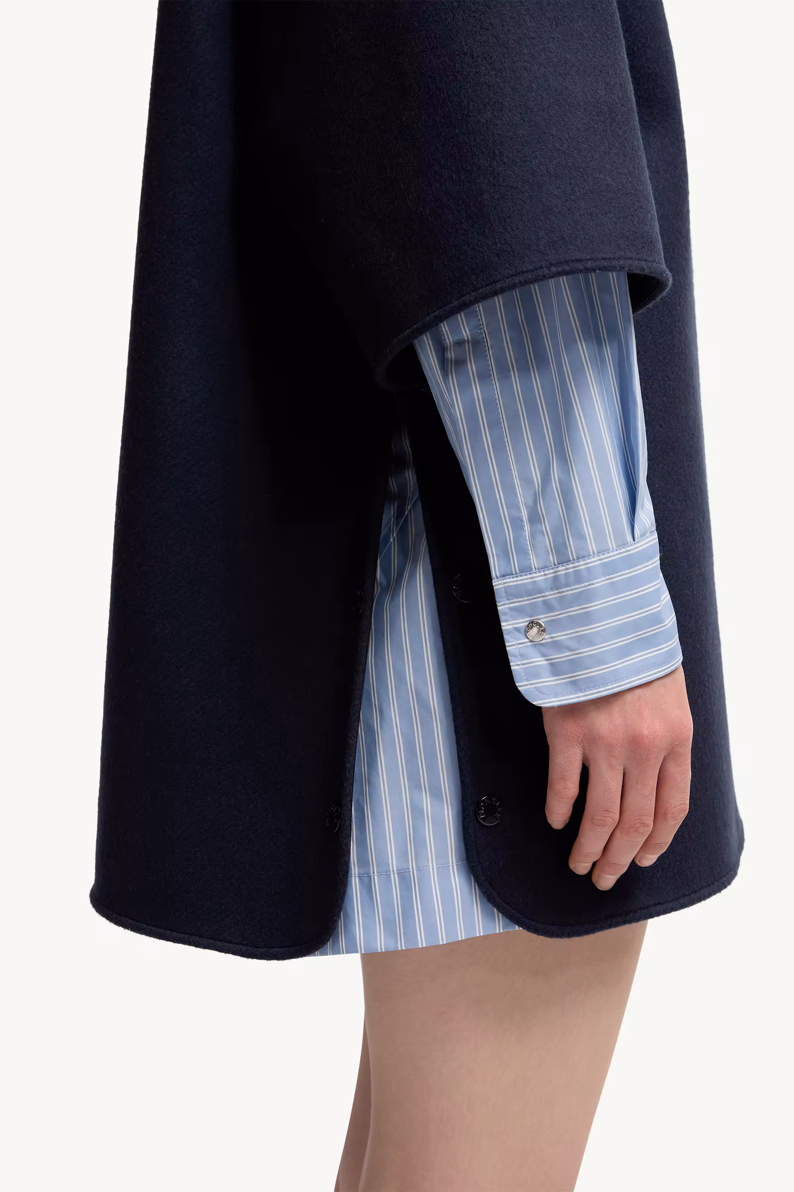 Wool Hooded Zip-Up Cape