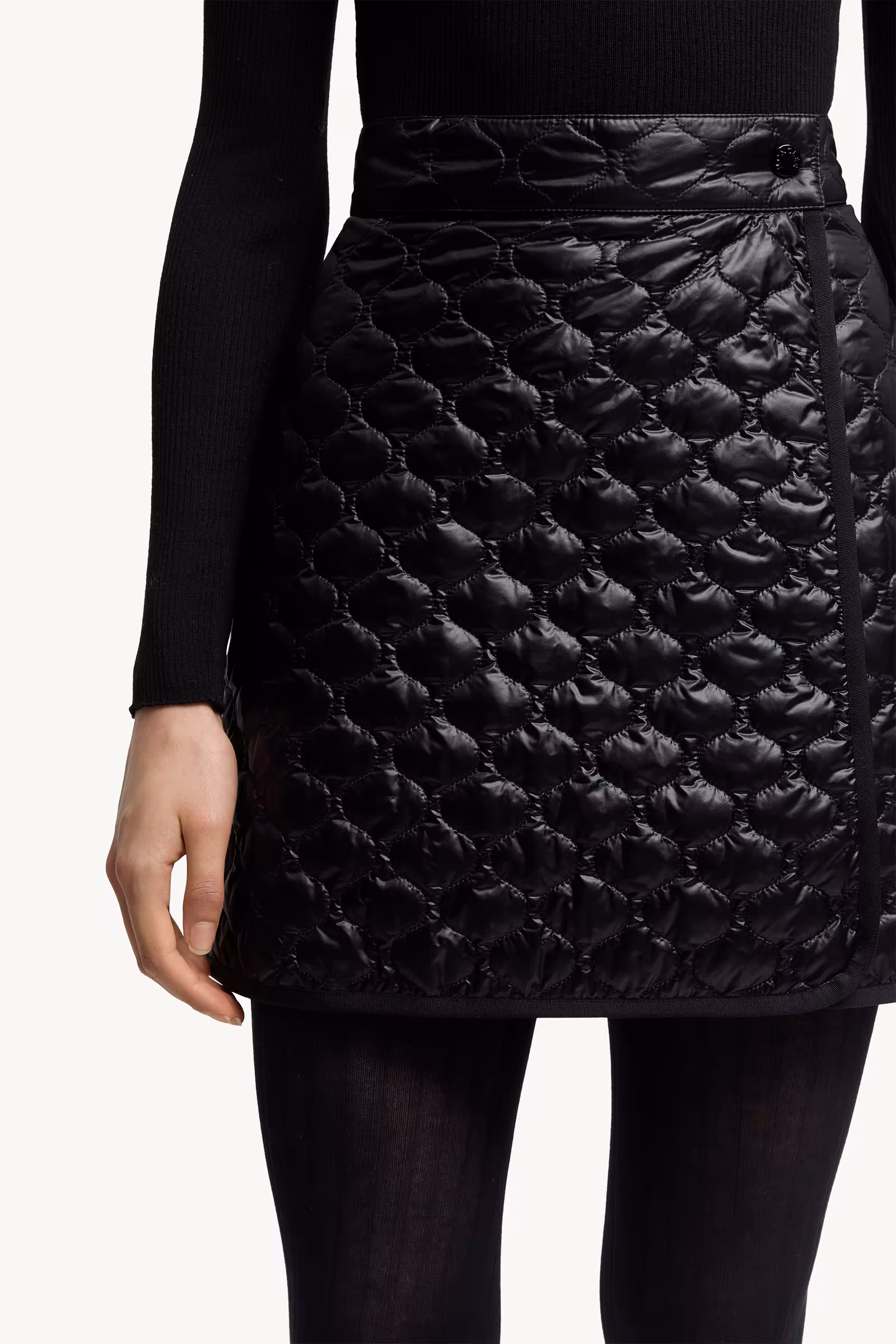 Square-Quilted Padded Mini Skirt