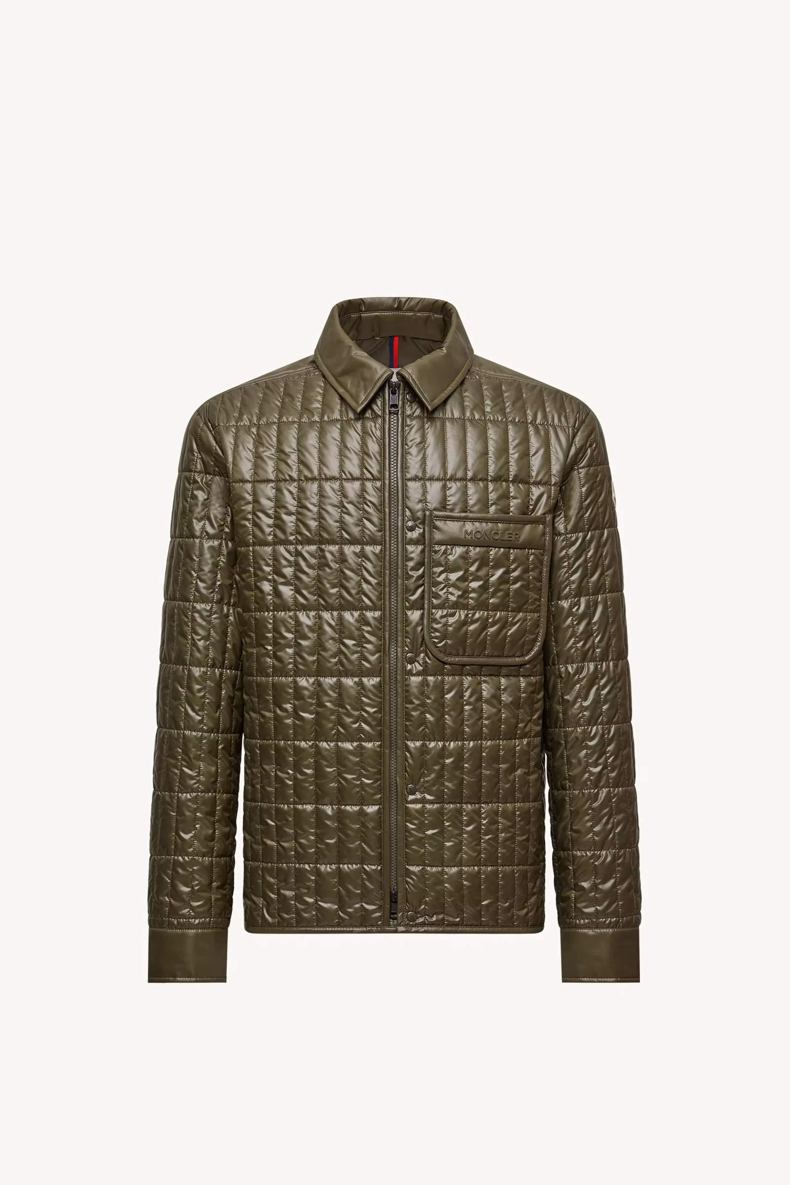 Madiere Vertical-Quilted Padded Shirt Jacket