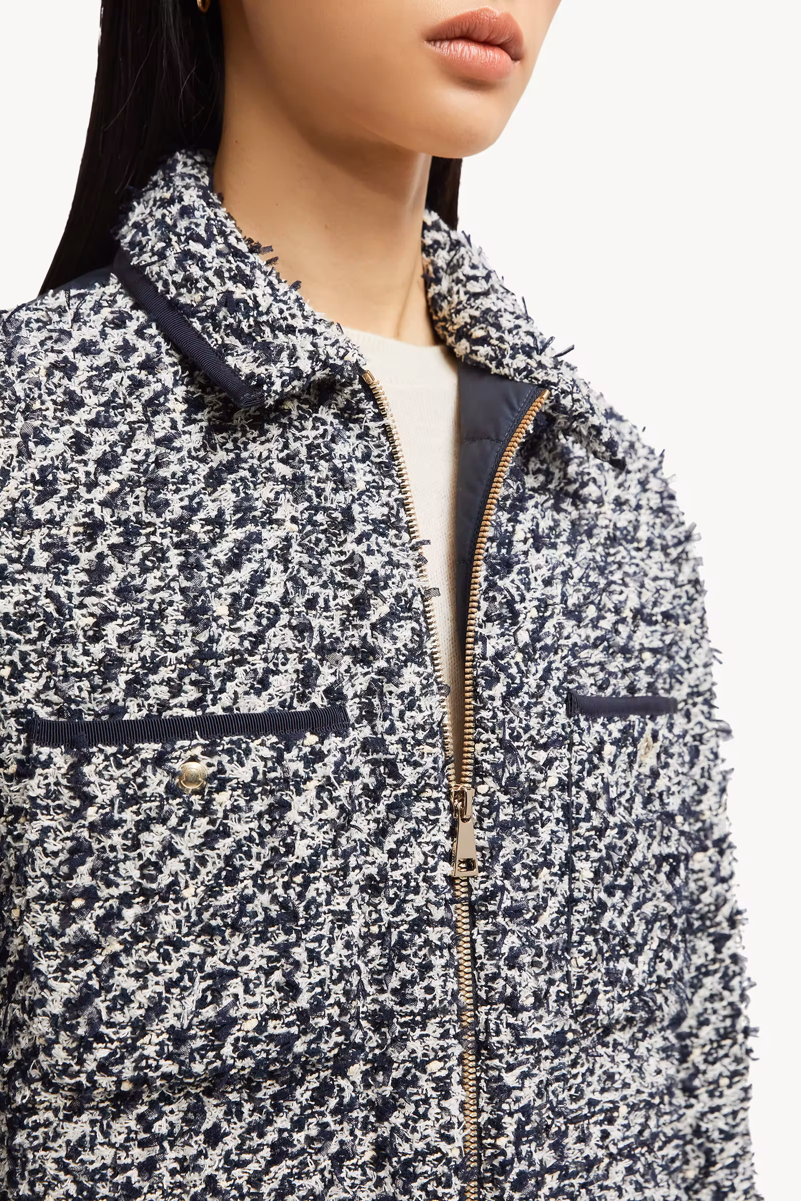 Tweed Down Shirt Jacket