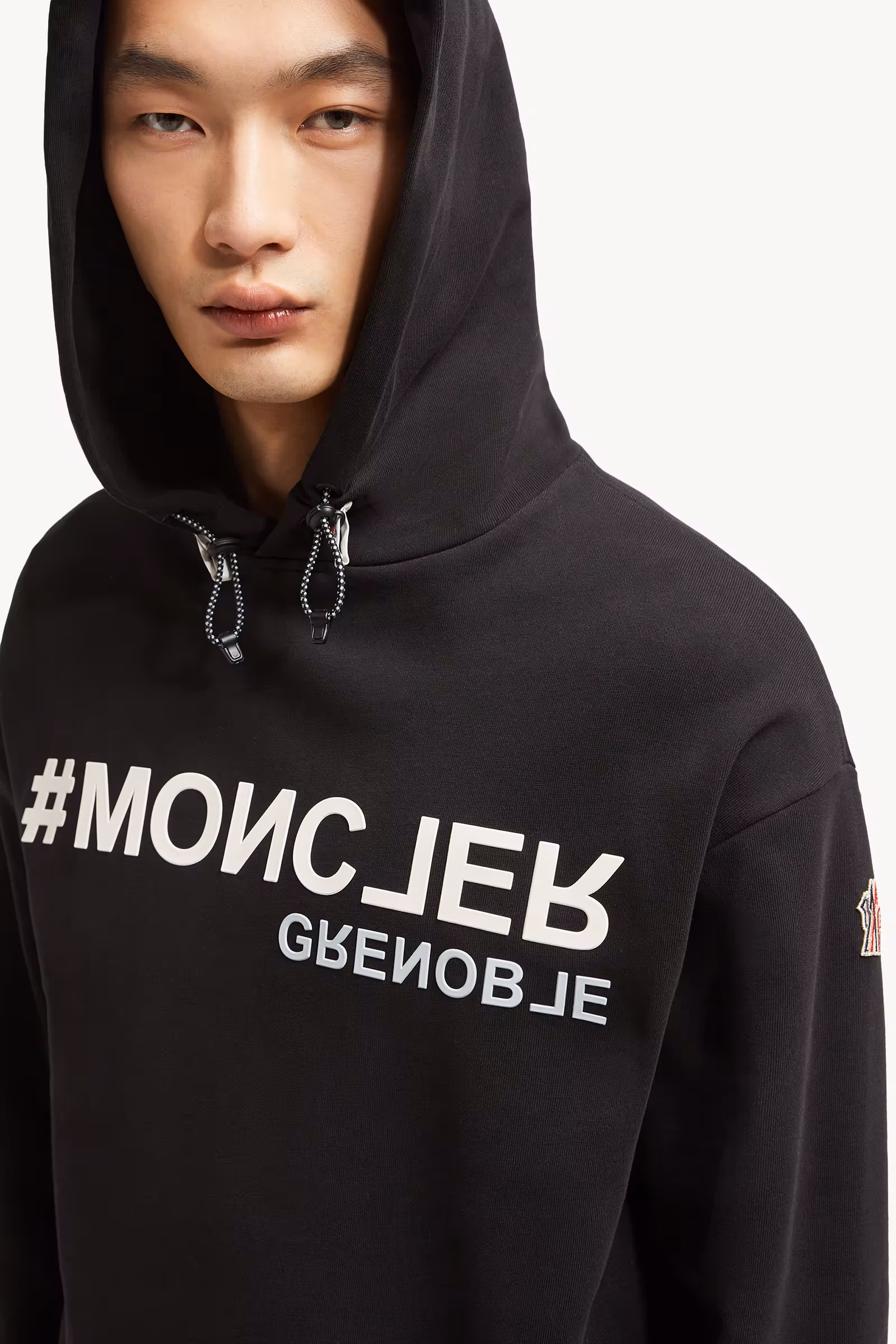 Mirrored Logo Cotton Hoodie