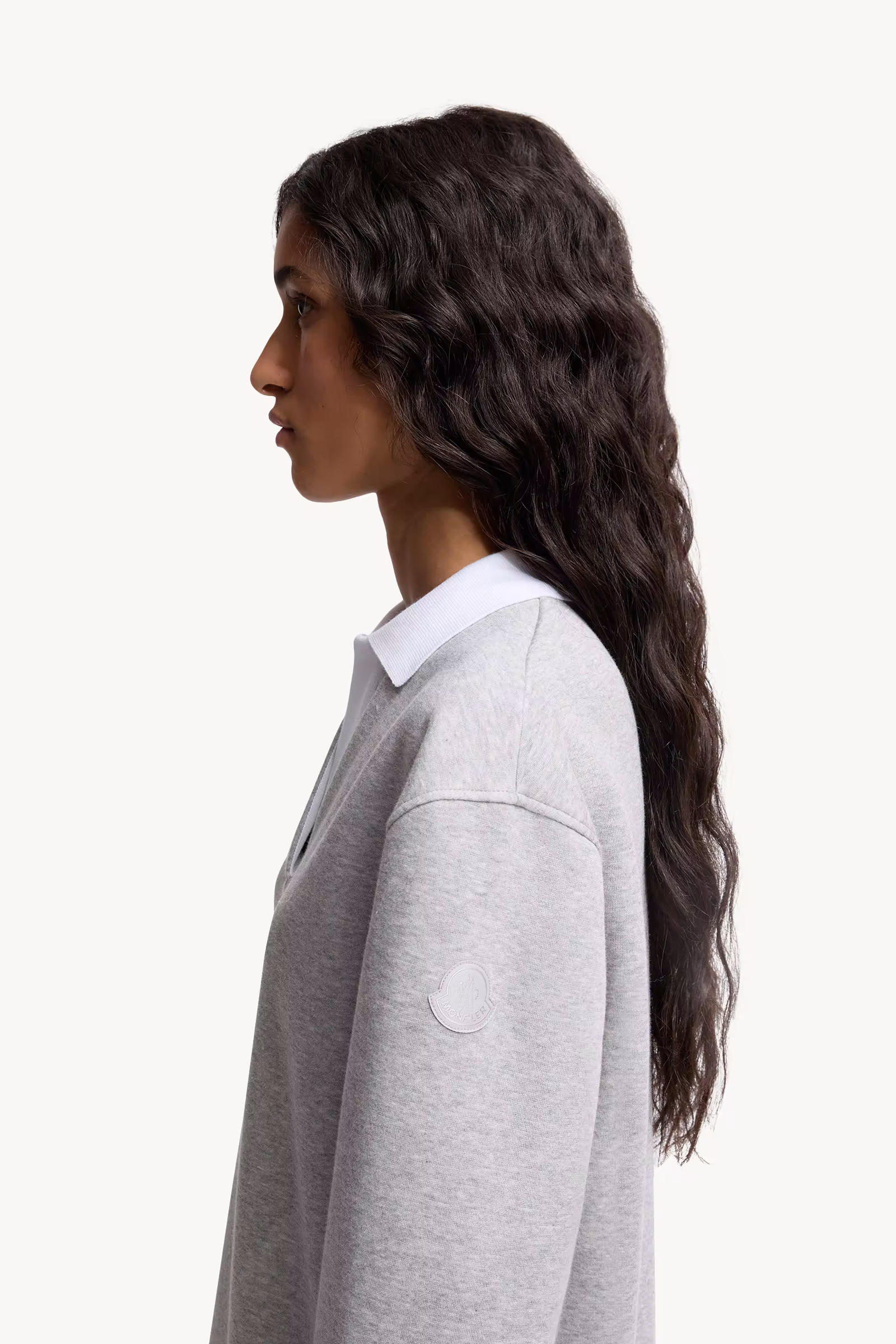 Pleated Cotton Blend Polo Dress