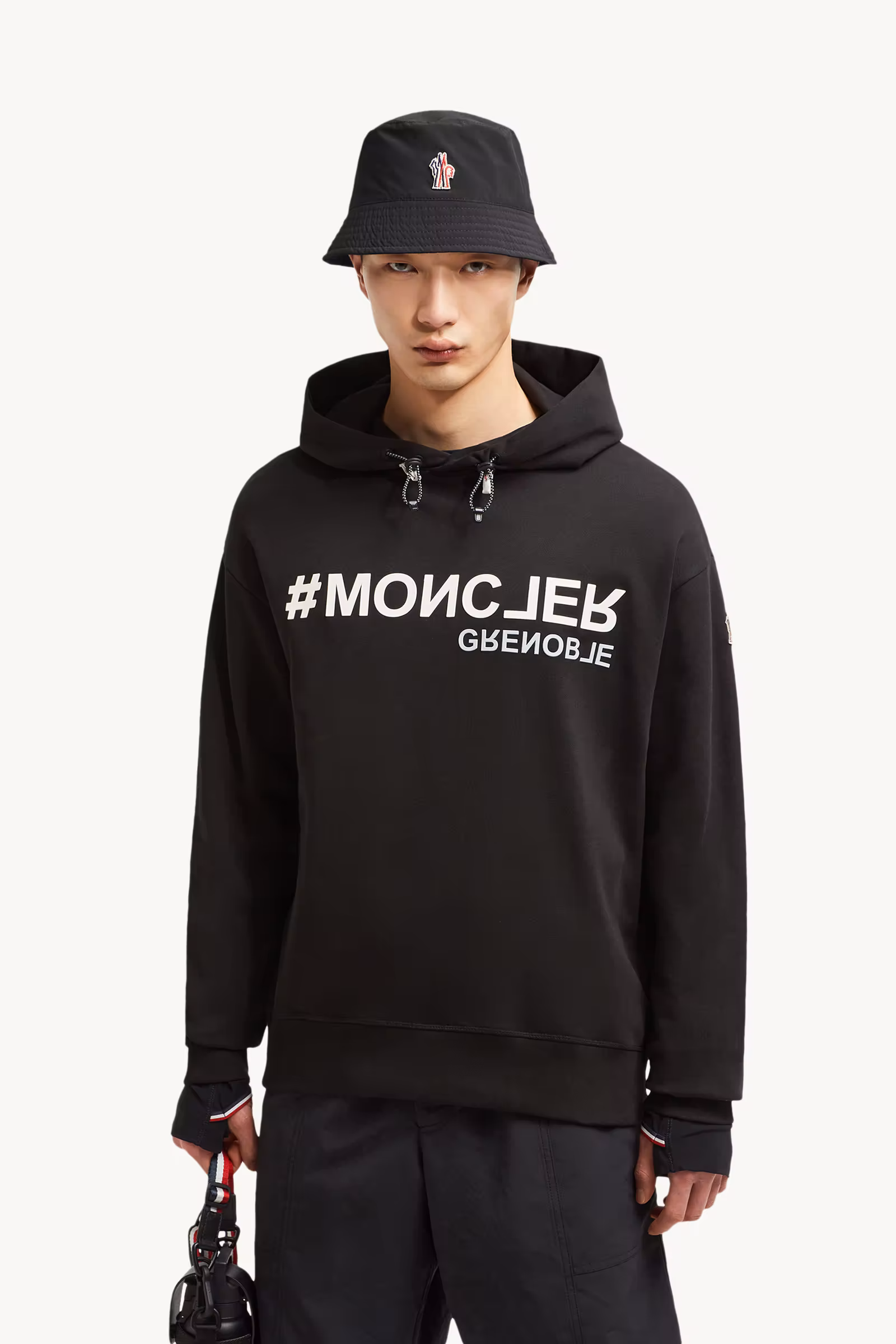 Mirrored Logo Cotton Hoodie