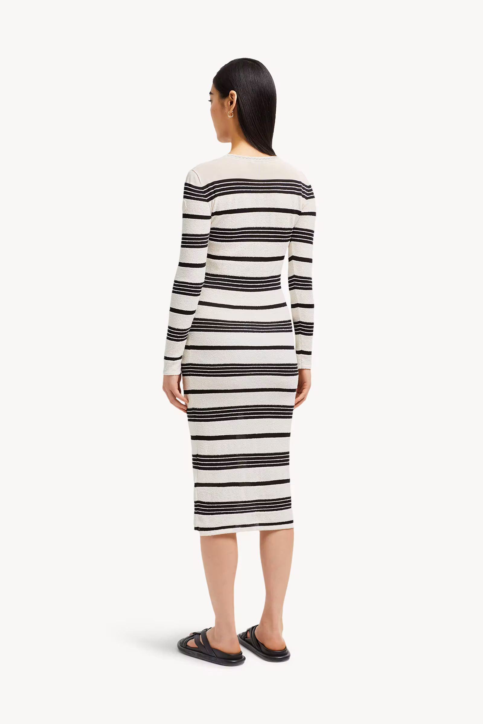 Striped Bouclé Midi Dress