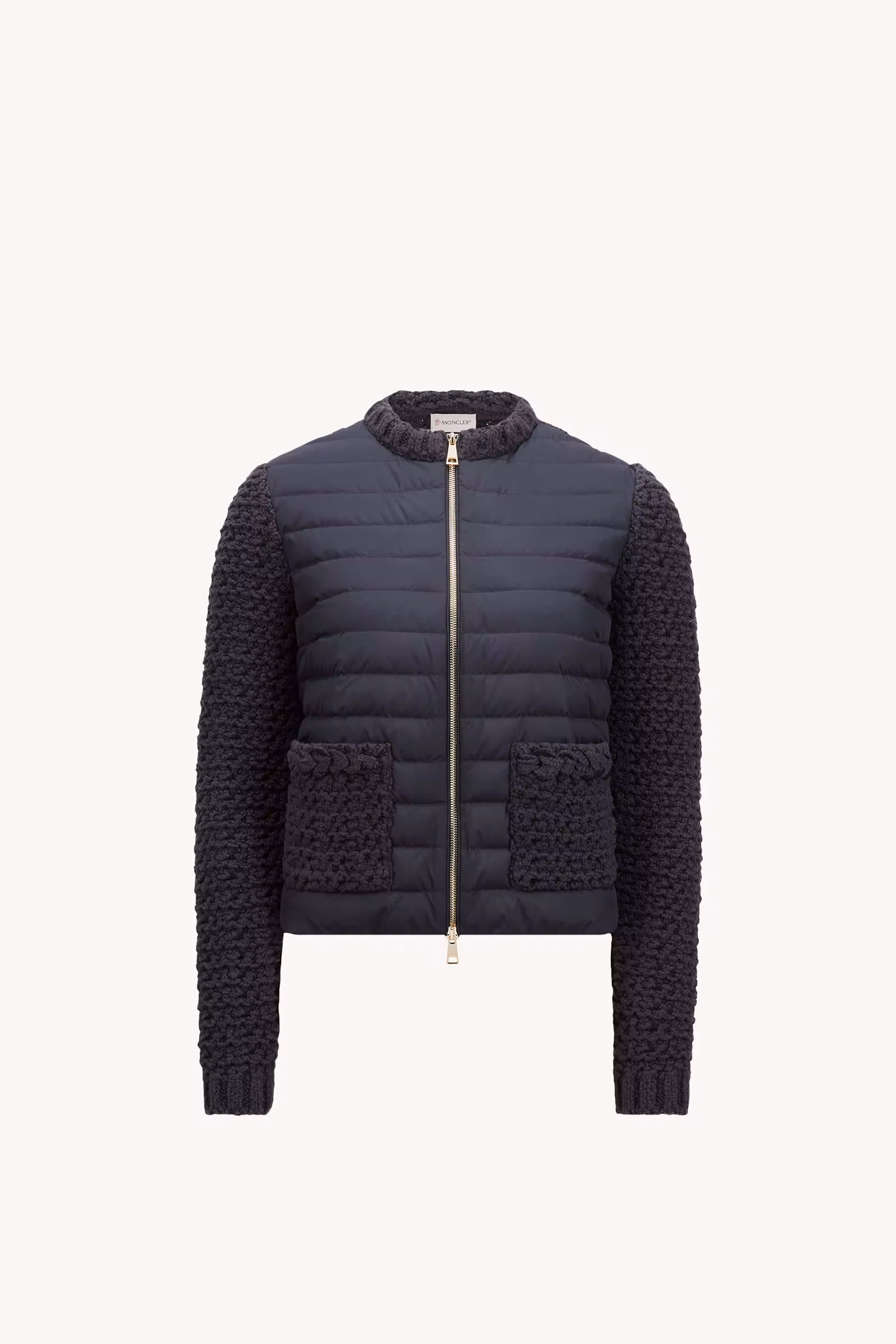 Padded Cotton Zip-Up Cardigan