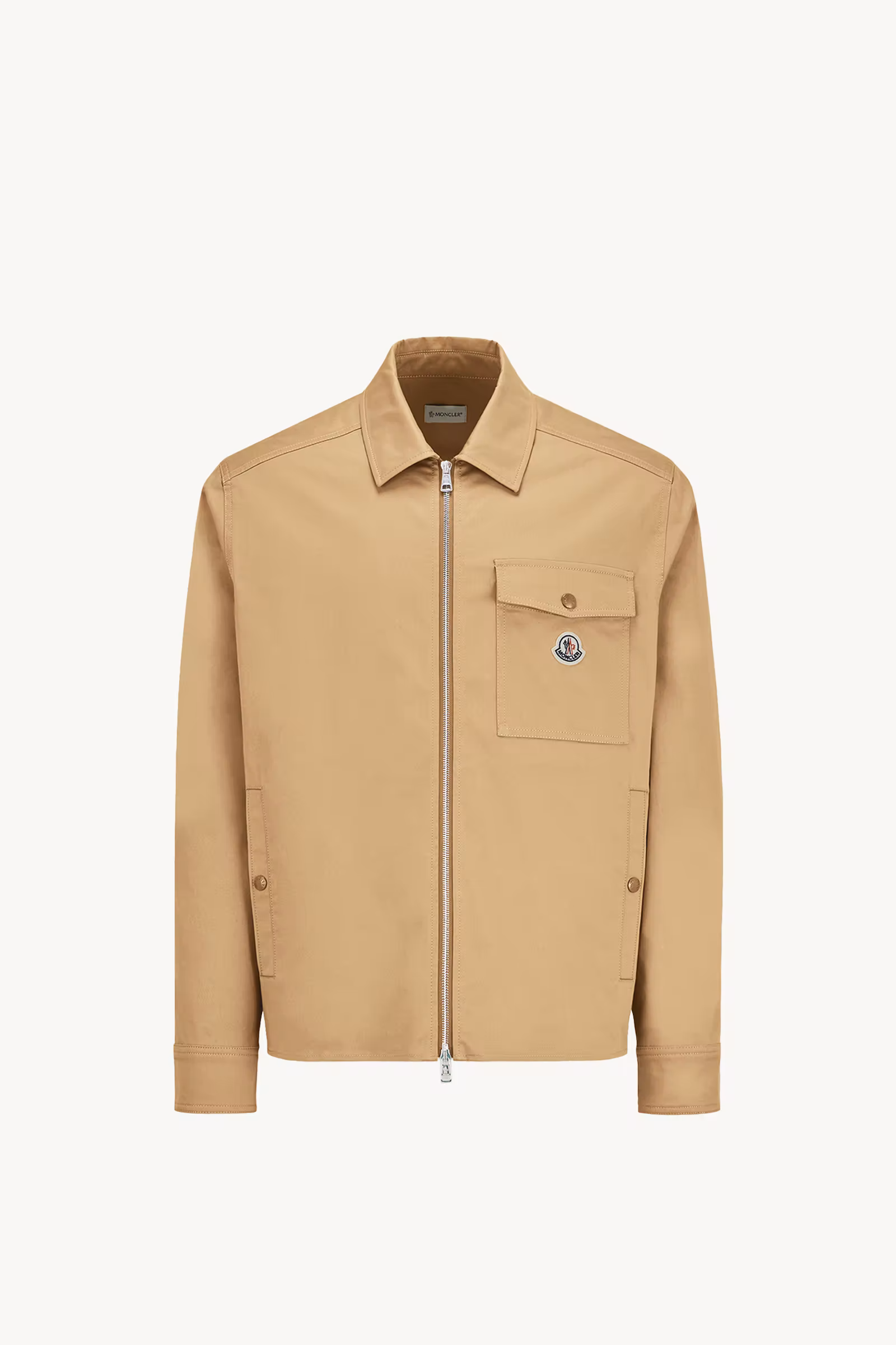 Cotton Gabardine Zip-Up Shirt Jacket
