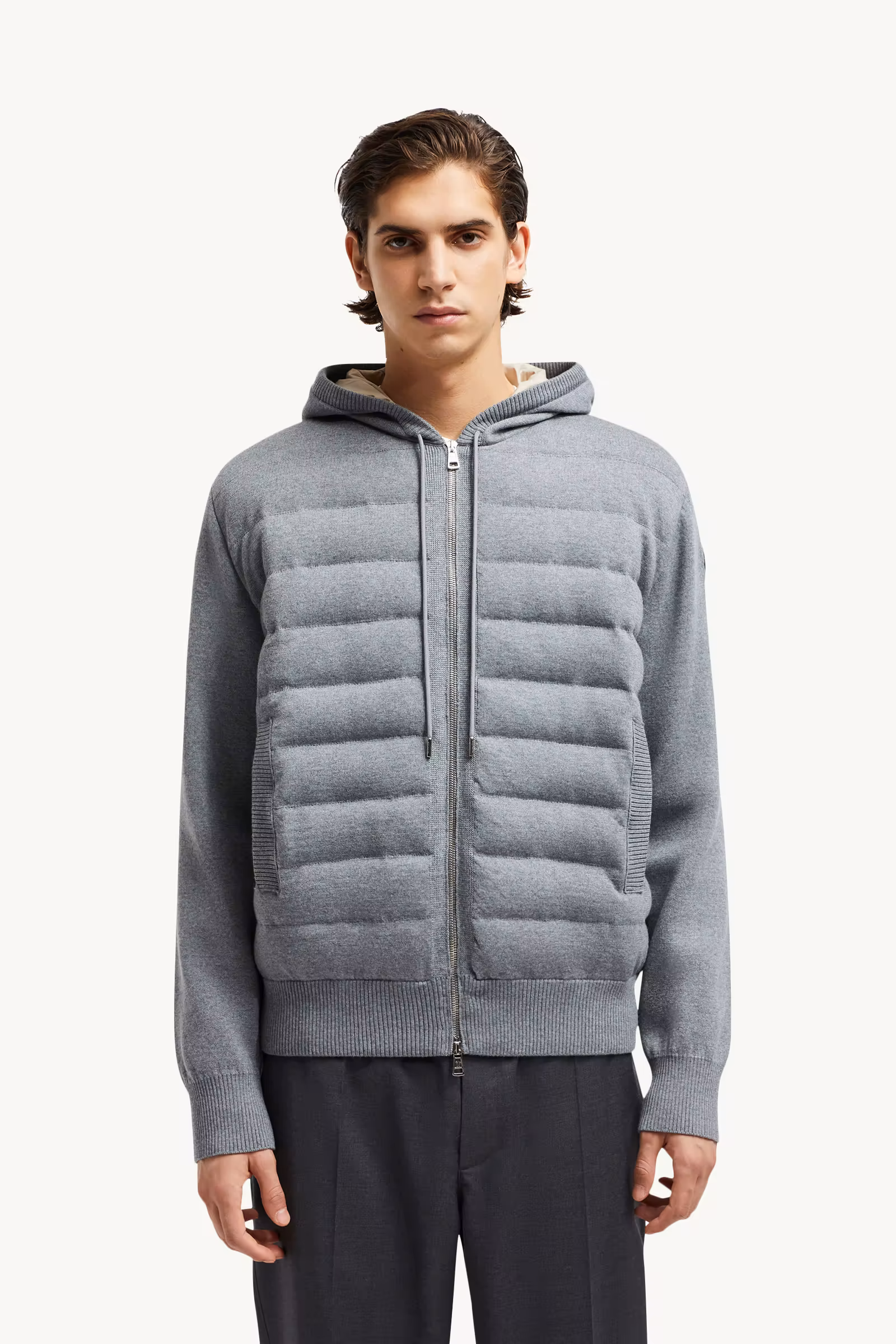 Padded Wool Zip-up hoodie