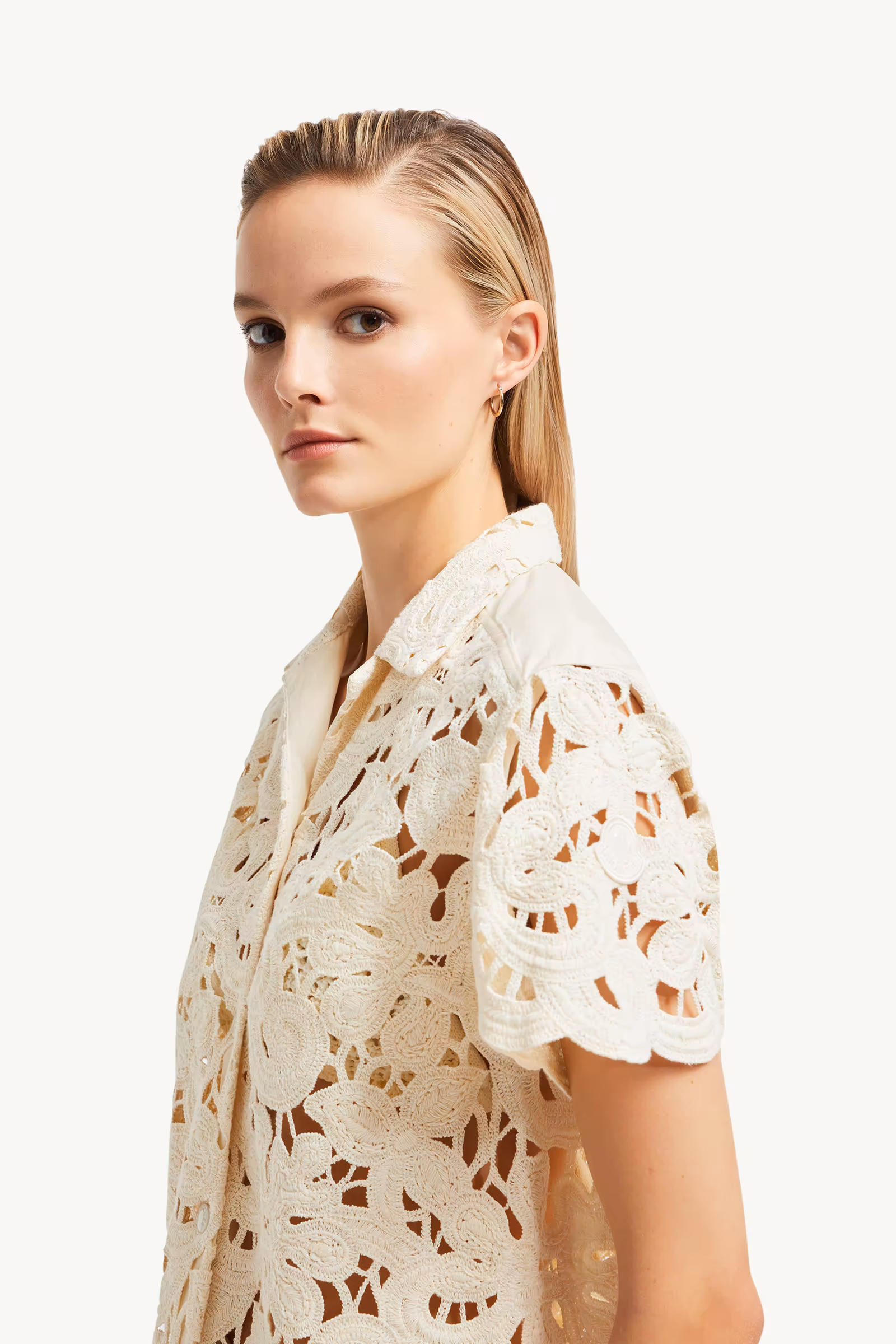 Floral Macramé Short Sleeve Shirt