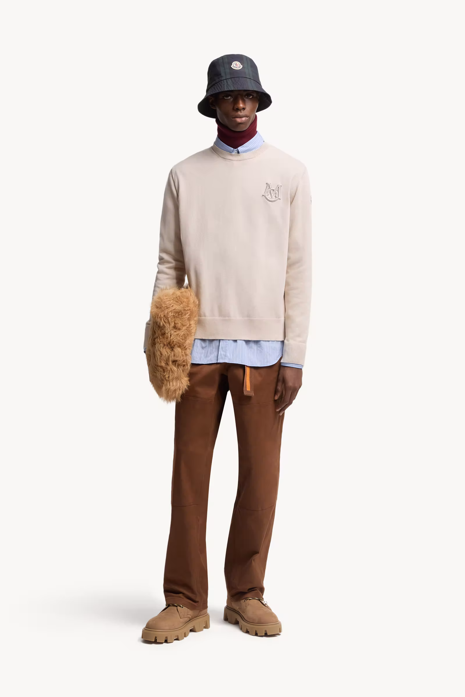 Embroidered Monogram Cotton Sweater