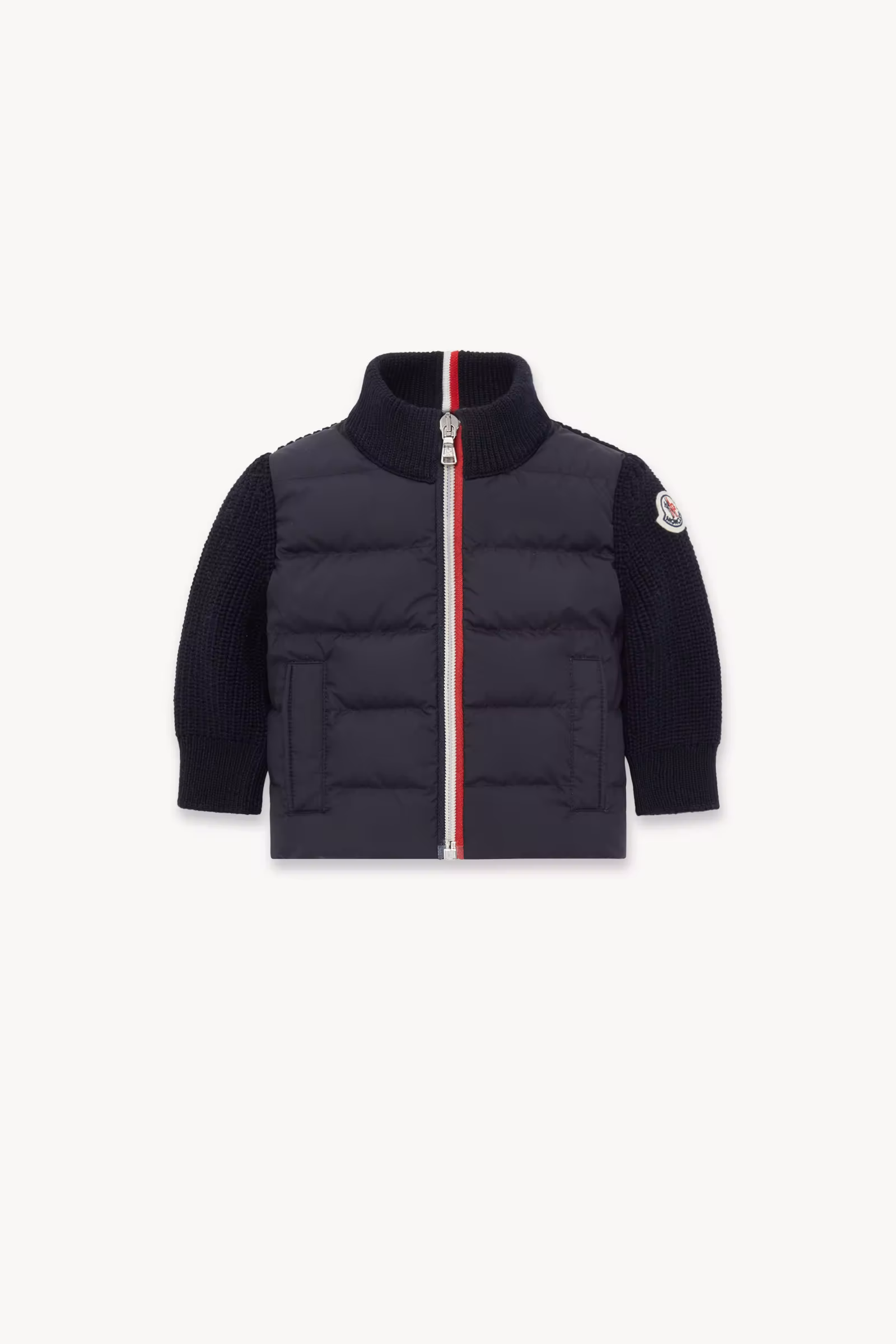 Padded Wool Zip-Up Cardigan