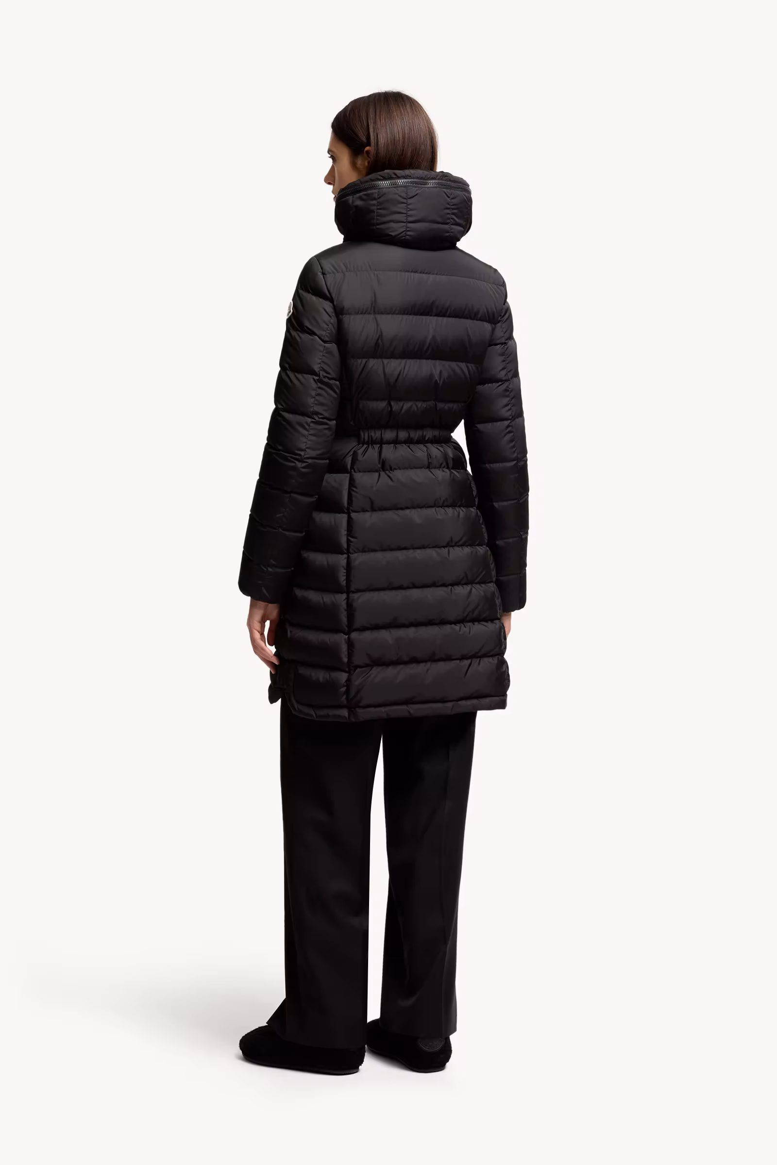 Flammette Hooded Long Down Jacket