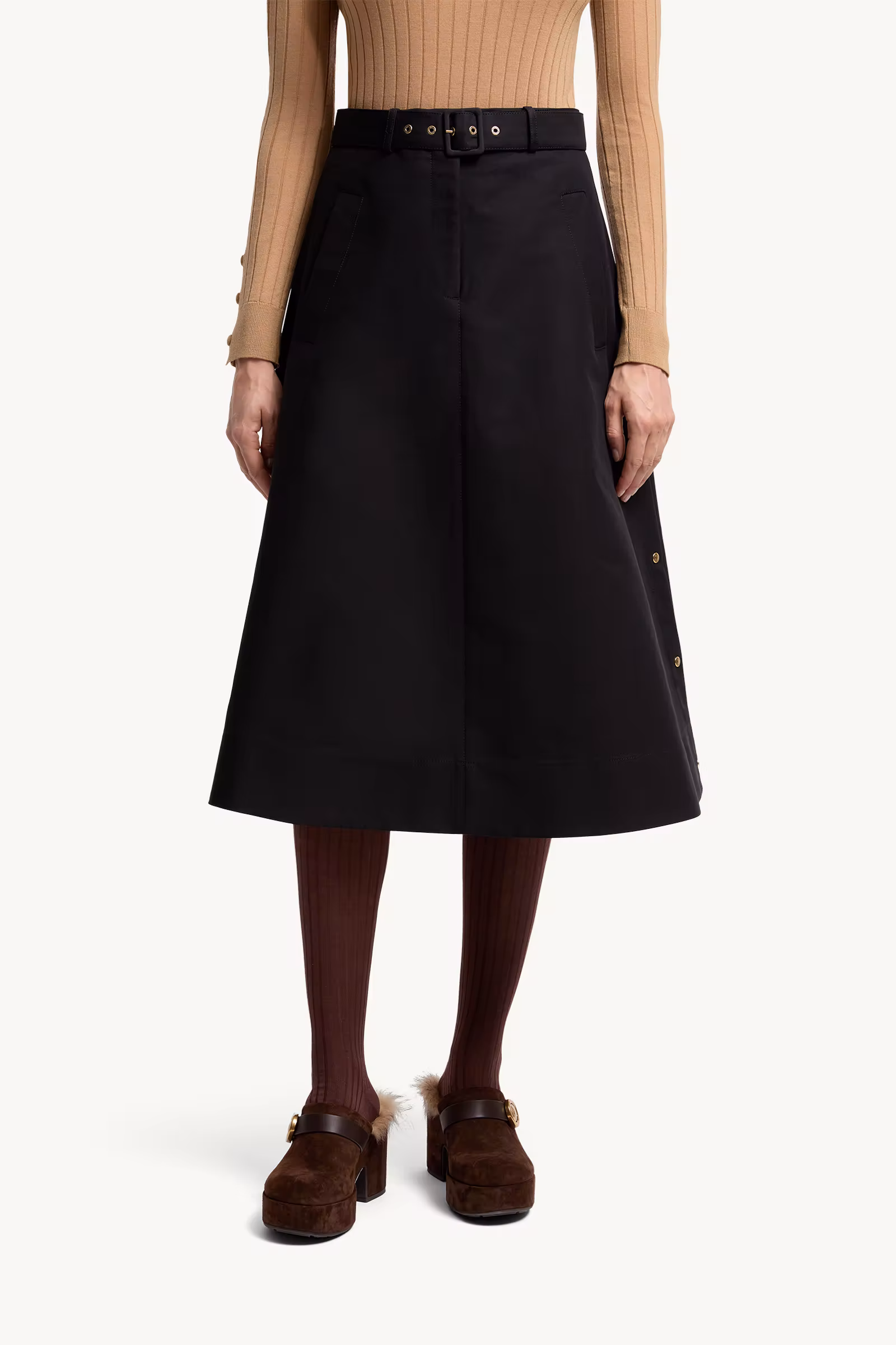Cotton Midi Skirt