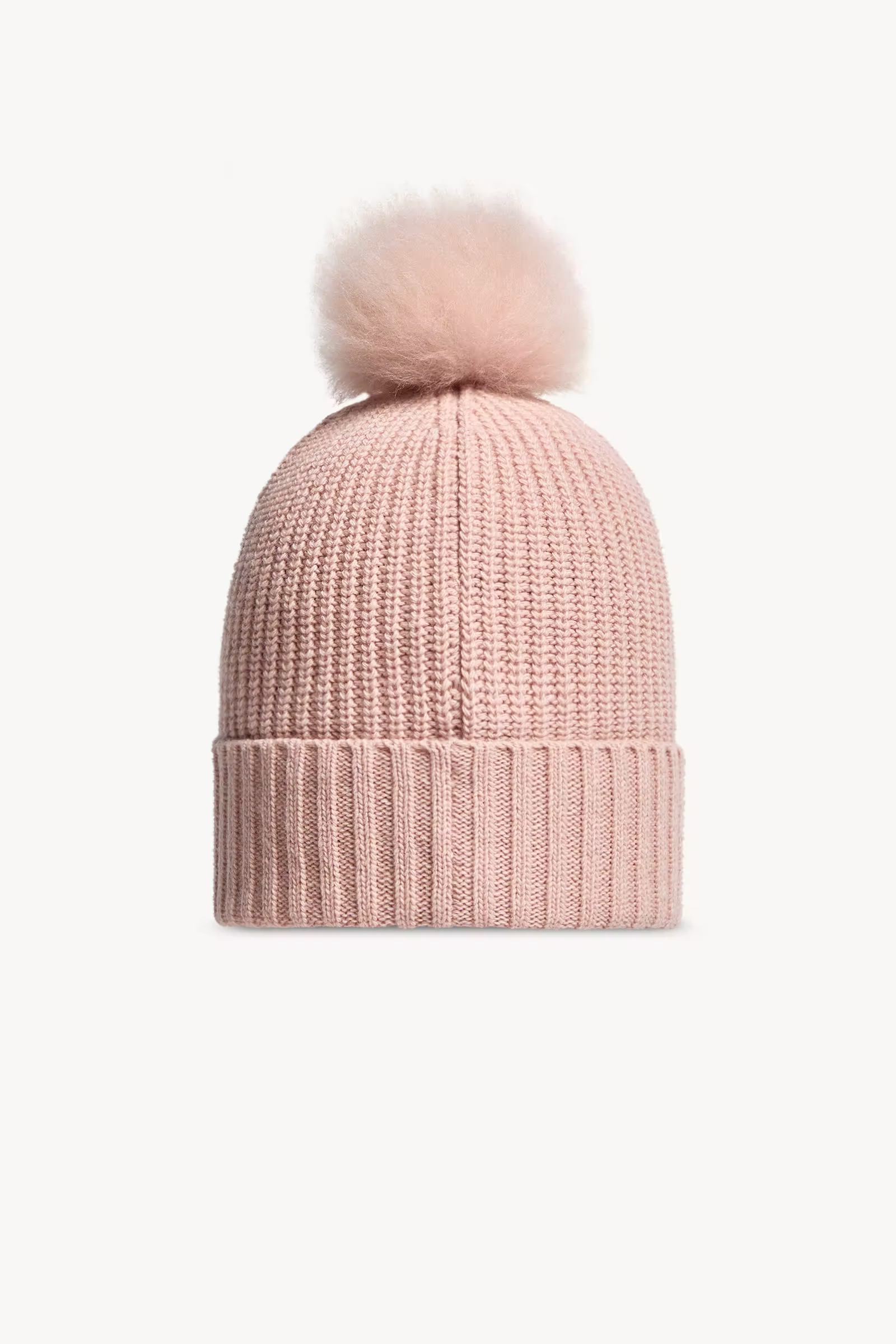 Wool Beanie with Shearling Pom Pom