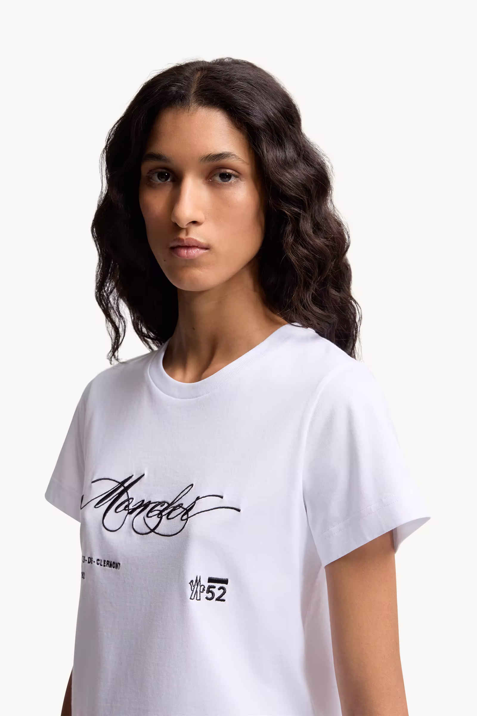 Embroidered Cursive Logo Cotton T-Shirt
