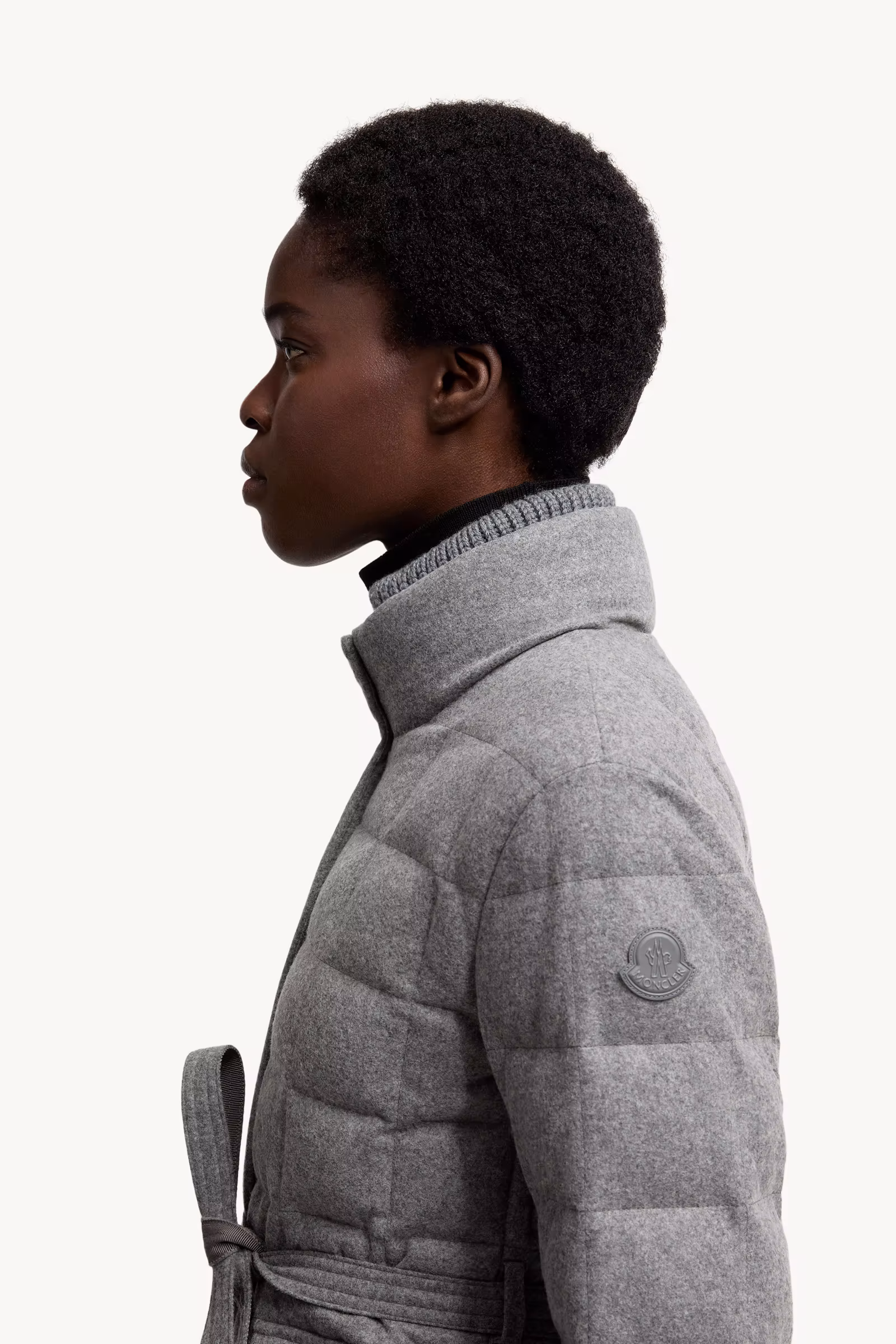 Bussettes Wool Blend Belted Short Down Jacket