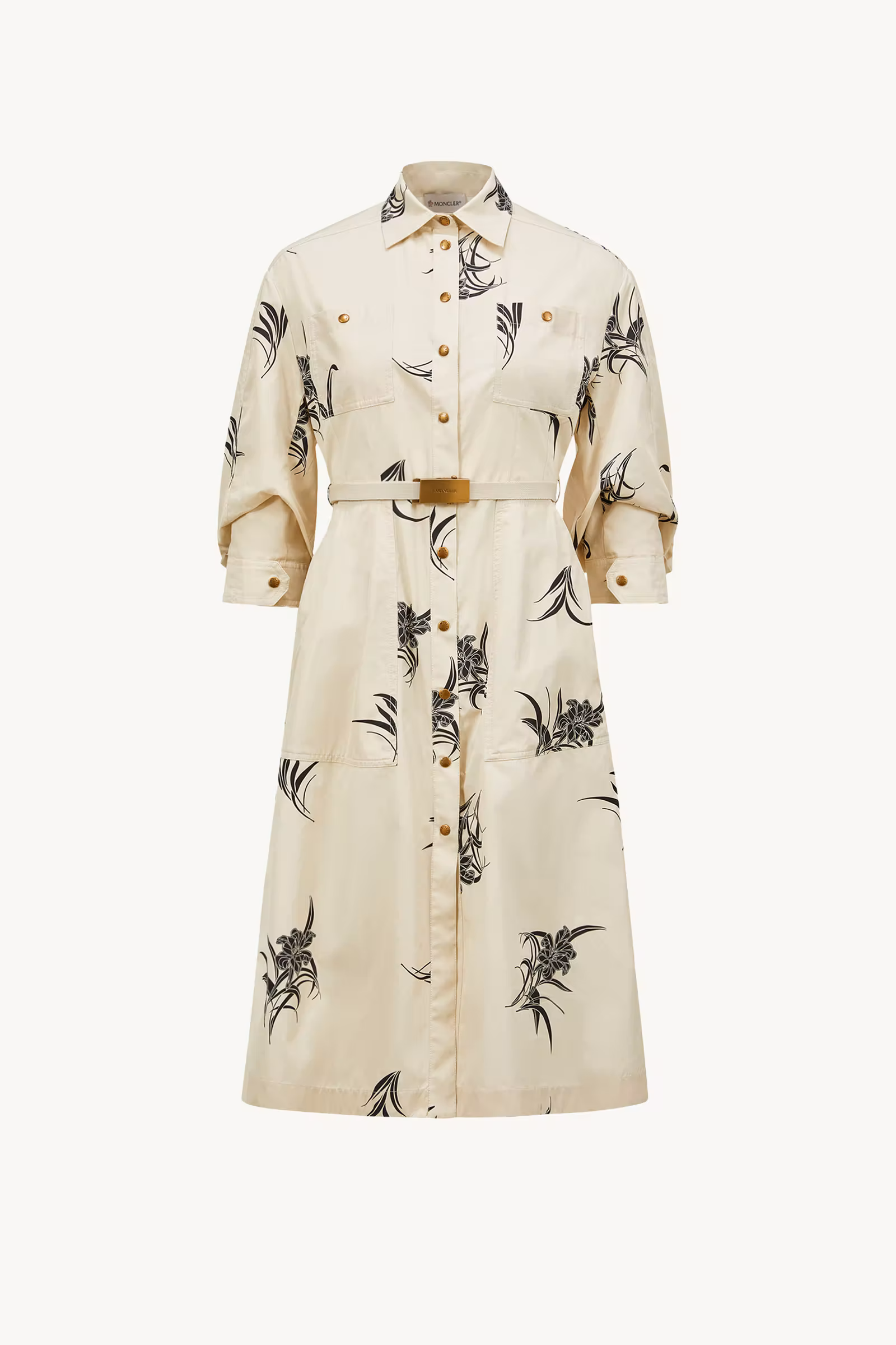 Floral Print Cotton Shirt Dress
