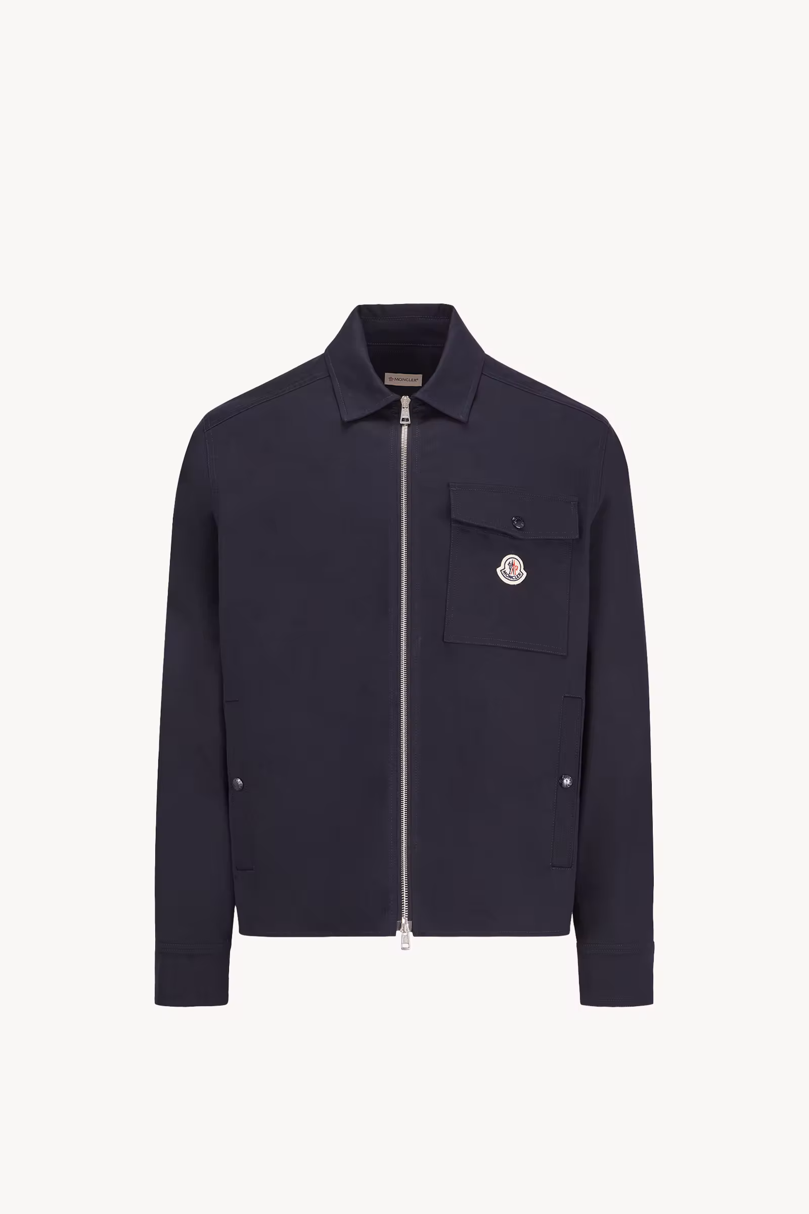 Cotton Gabardine Zip-Up Shirt Jacket