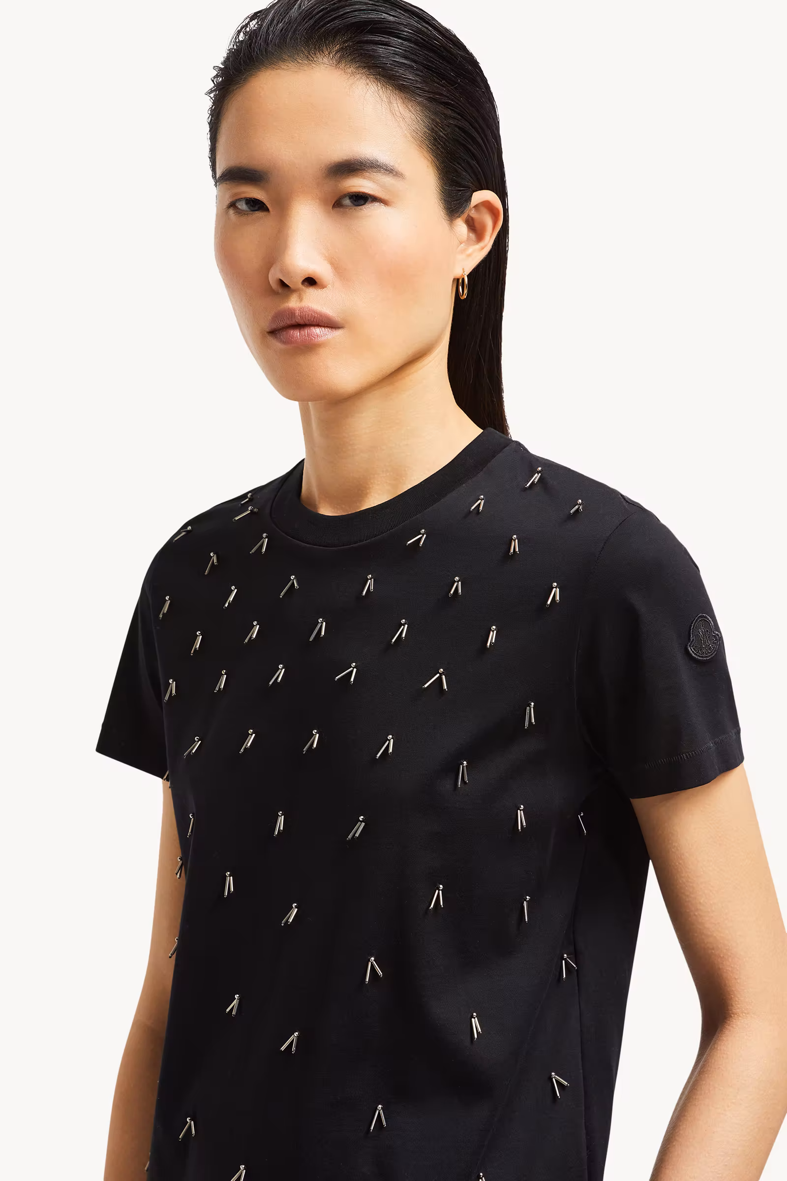 Beaded Cotton T-Shirt