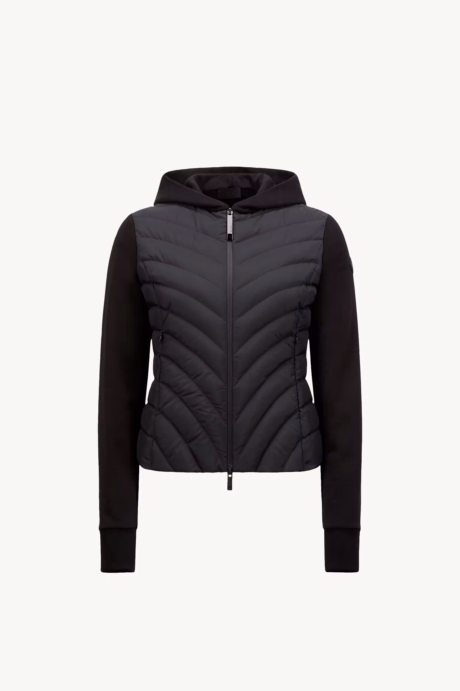 Padded Diagonal-Quilted Cotton Zip-Up Hoodie