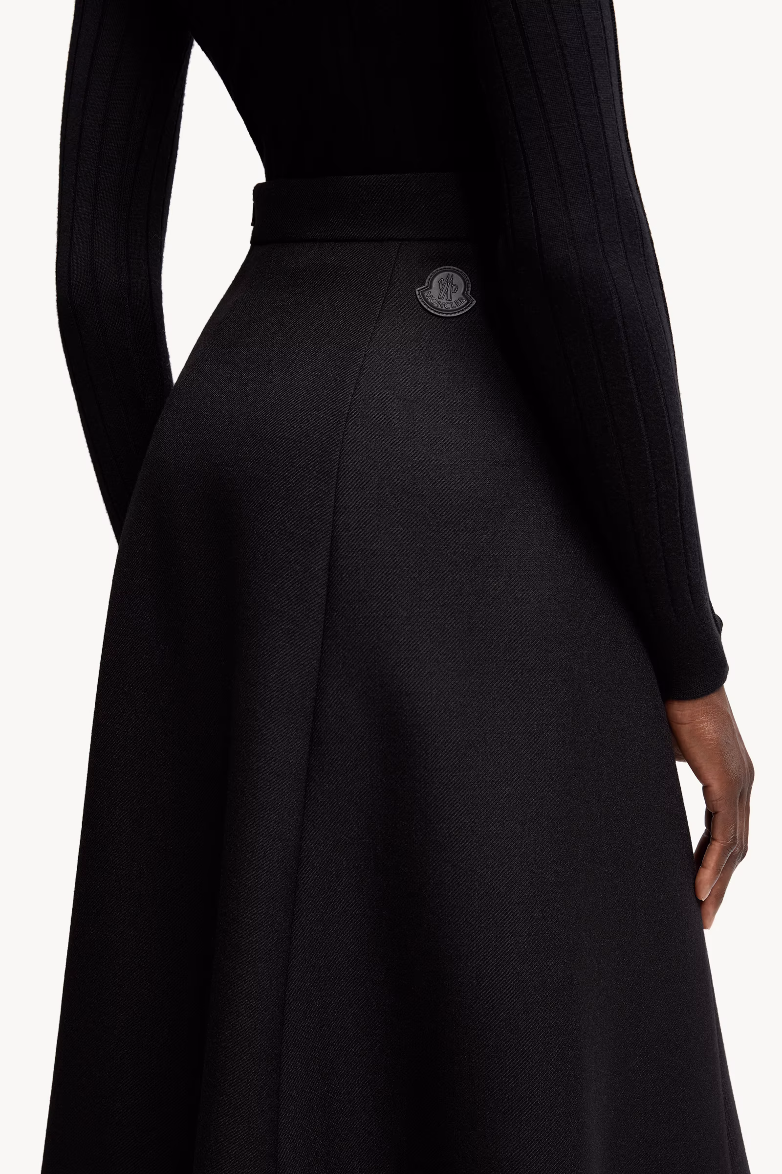 Mouliné Wool Midi Skirt