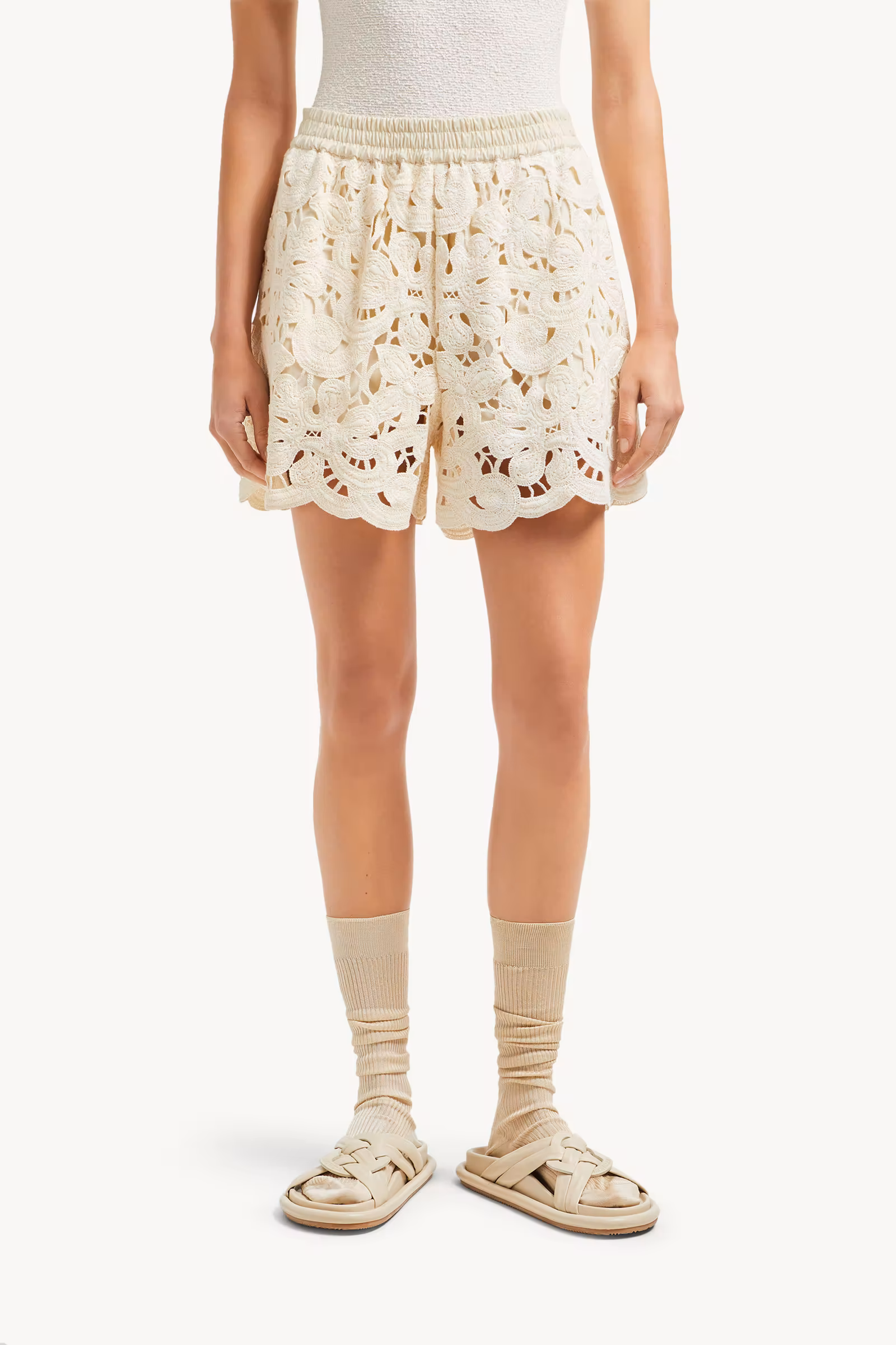 Floral Macramé Shorts