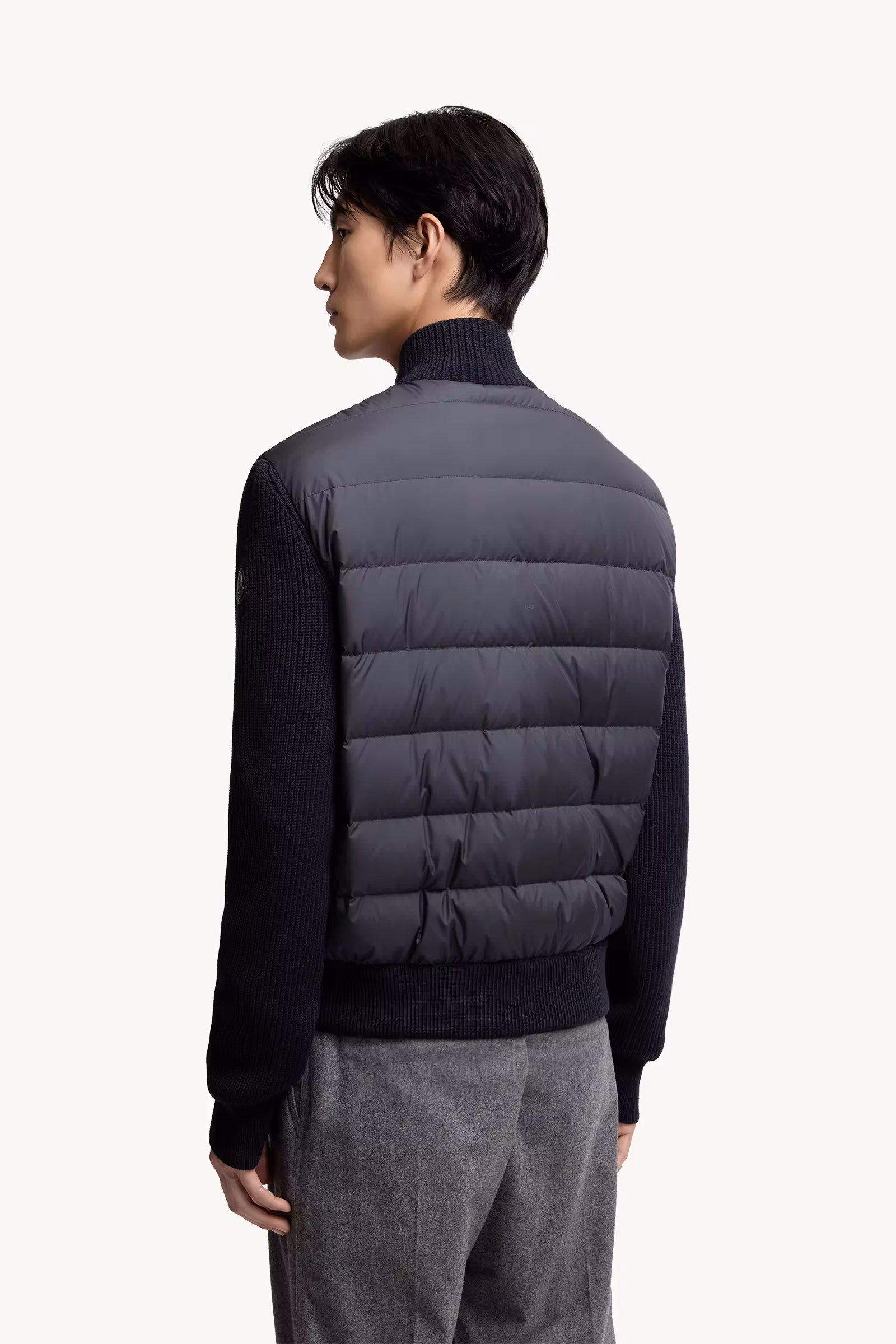 Padded Wool Zip-up Cardigan