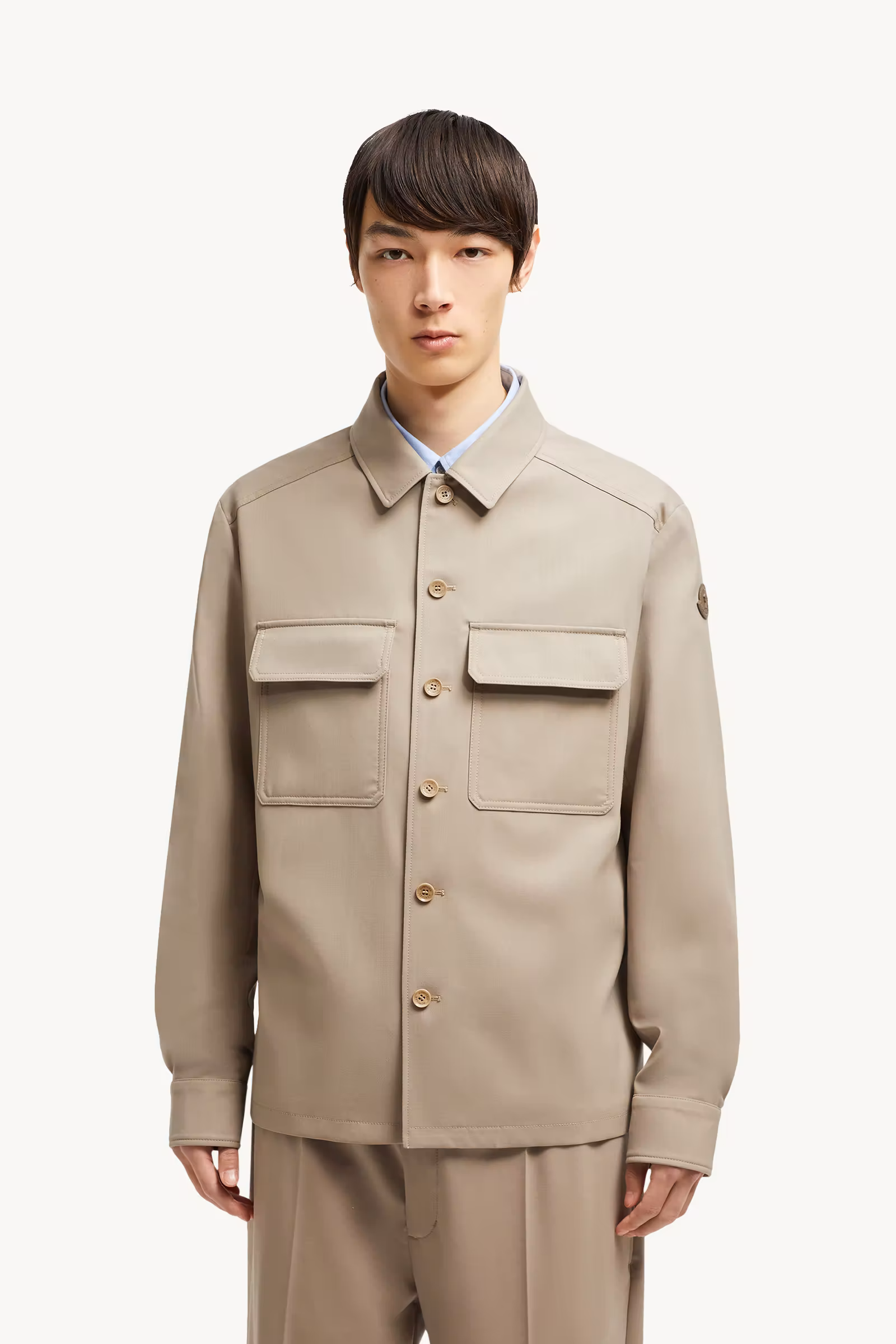 Wool Gabardine Long Sleeve Shirt
