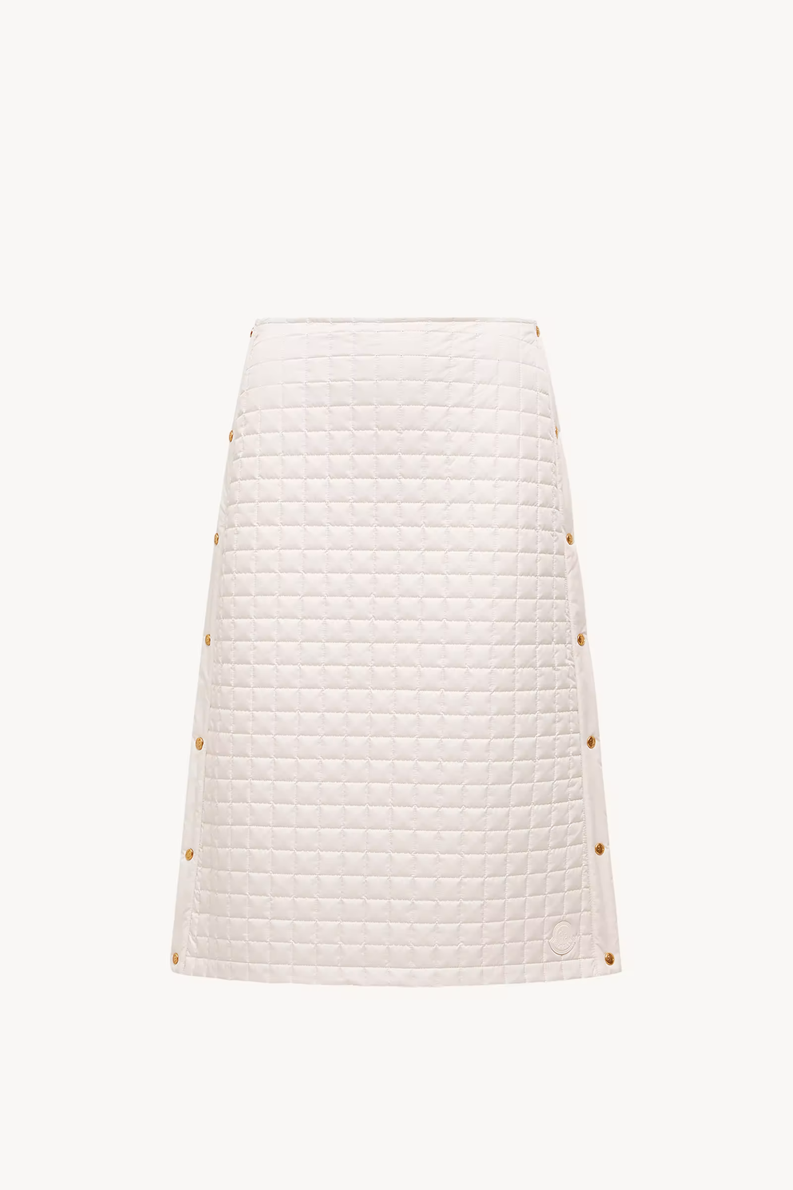 Square-Quilted Padded Midi Skirt