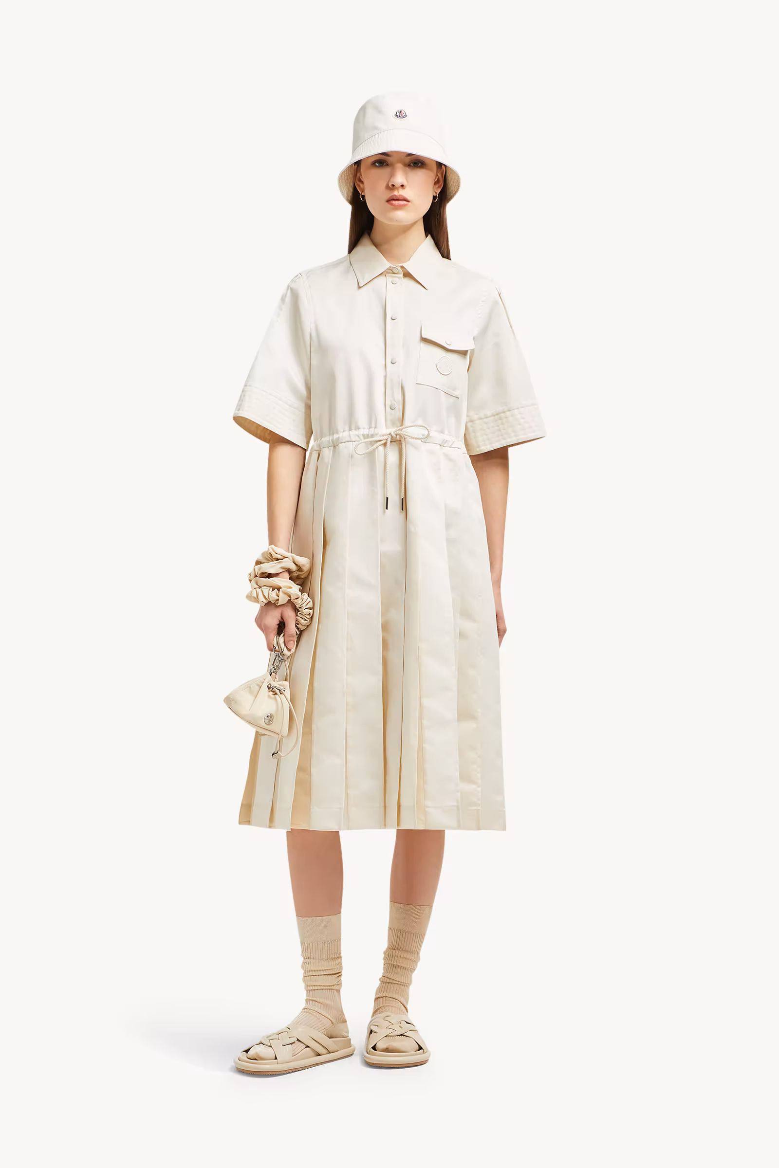 Cotton & Silk Midi Shirt Dress