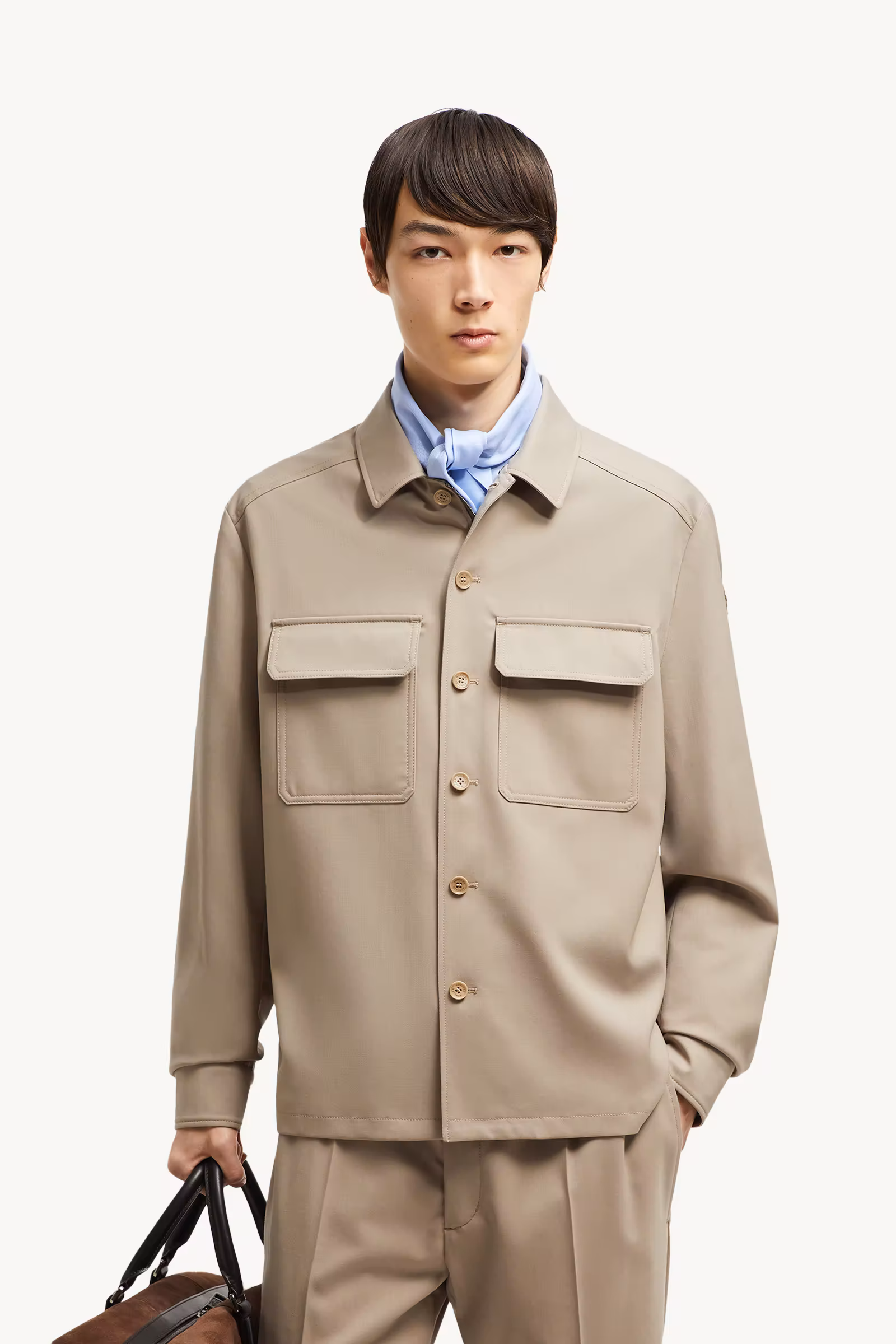 Wool Gabardine Long Sleeve Shirt