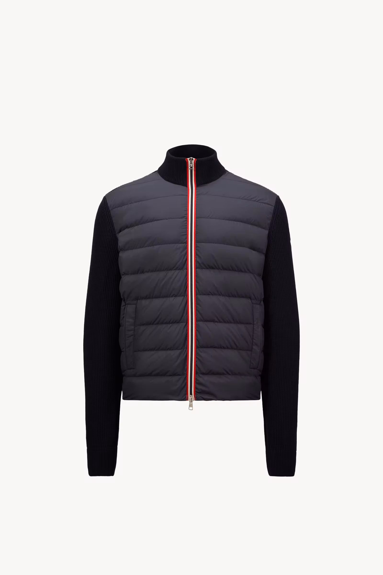 Padded Cotton Zip-Up Cardigan