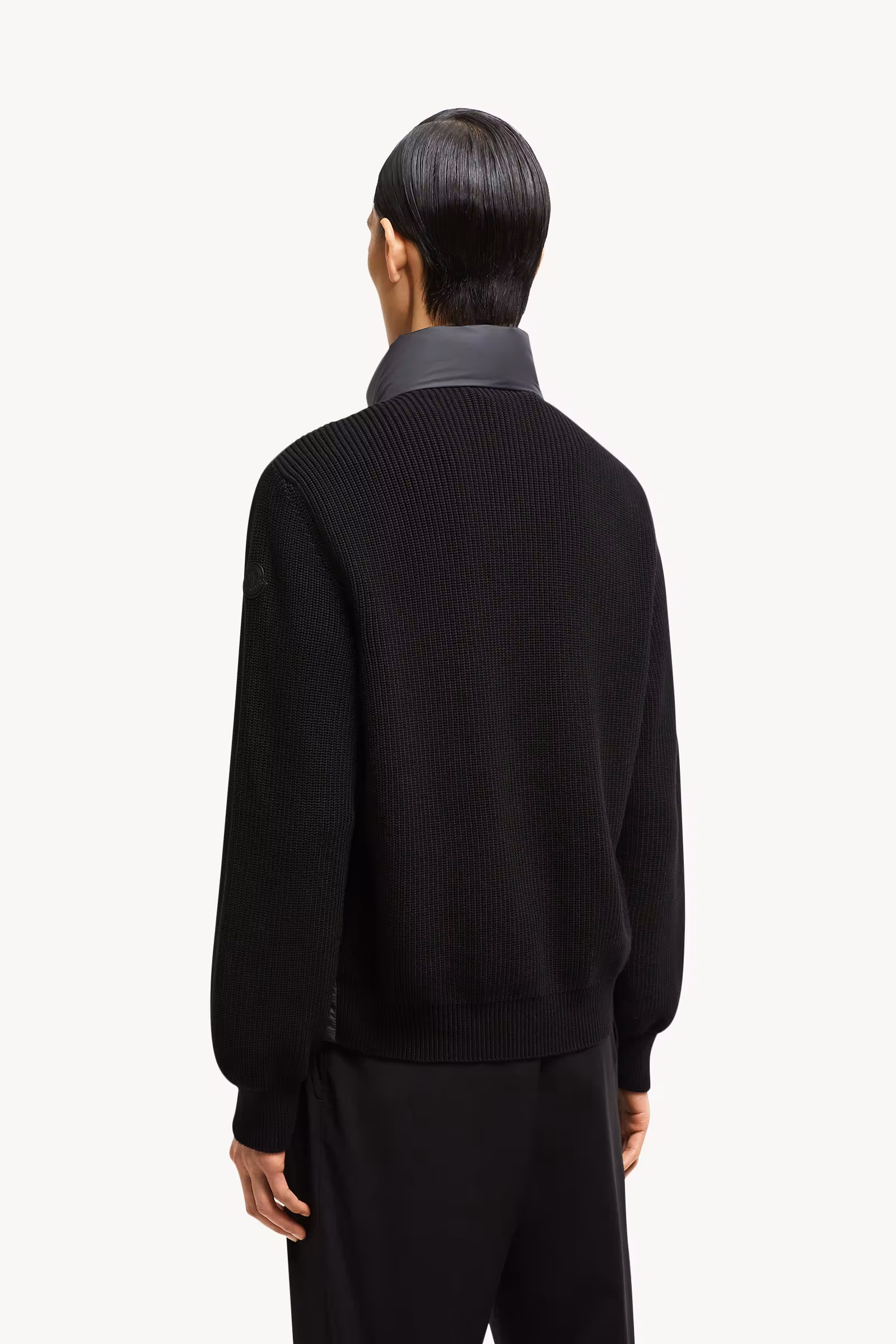 Padded Cotton Zip-Up Cardigan