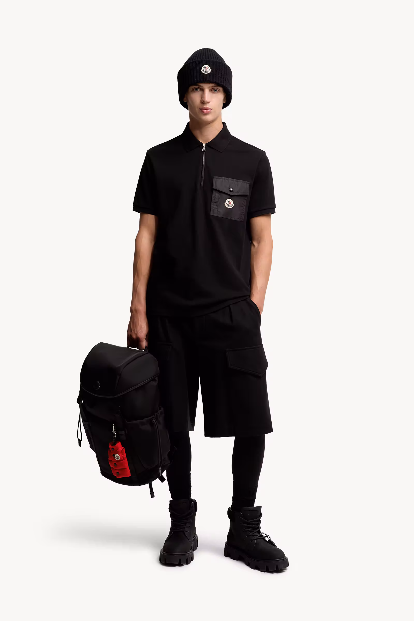 Cotton Piquet Polo Shirt with Pocket