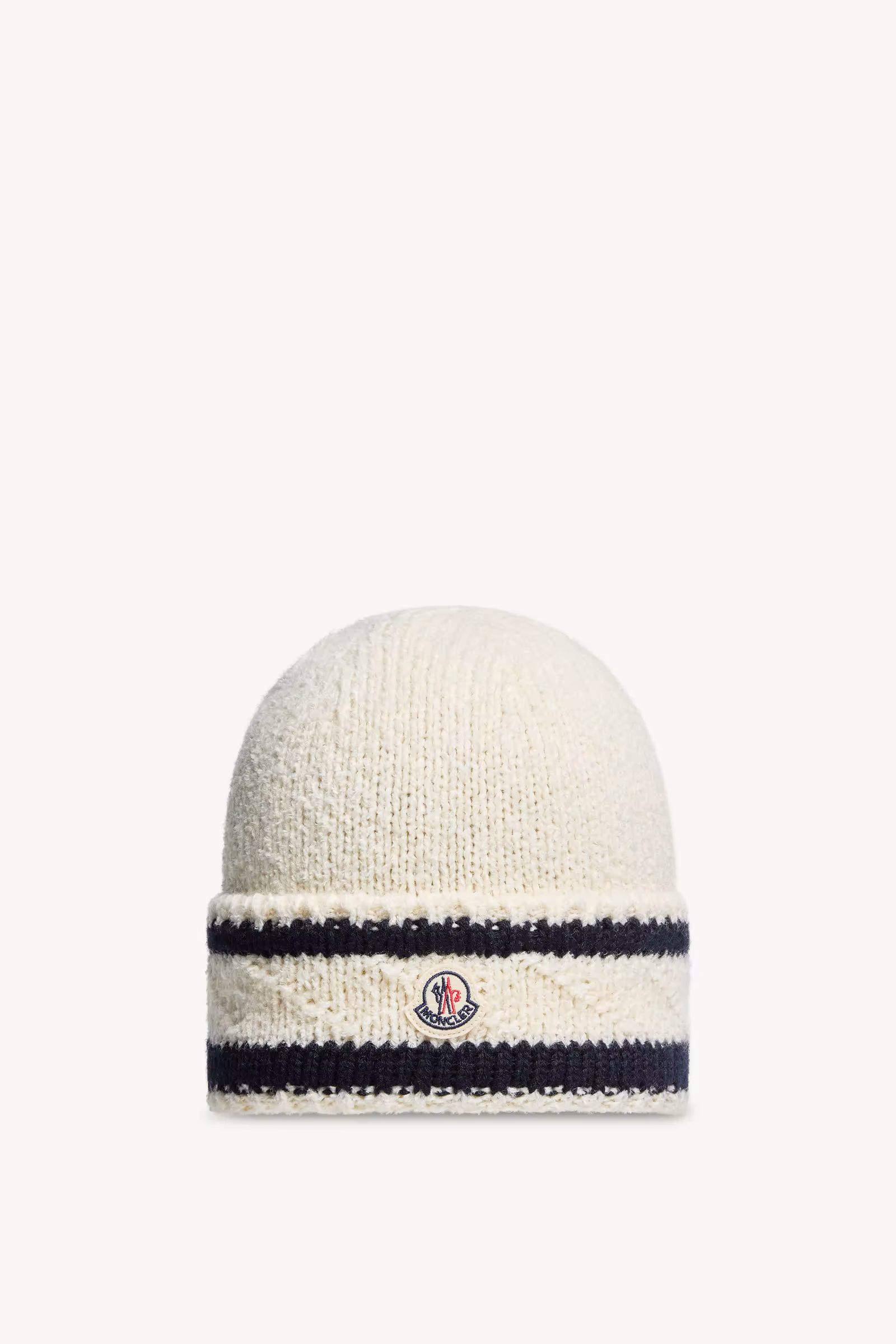 Striped Wool & Cotton Blend Beanie