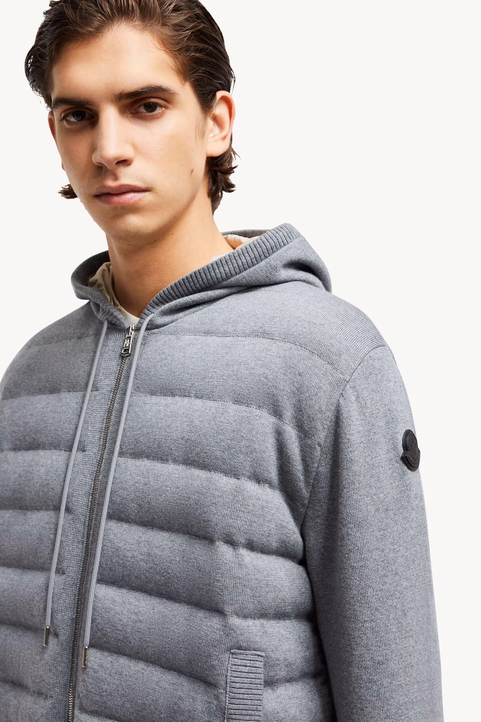 Padded Wool Zip-up hoodie