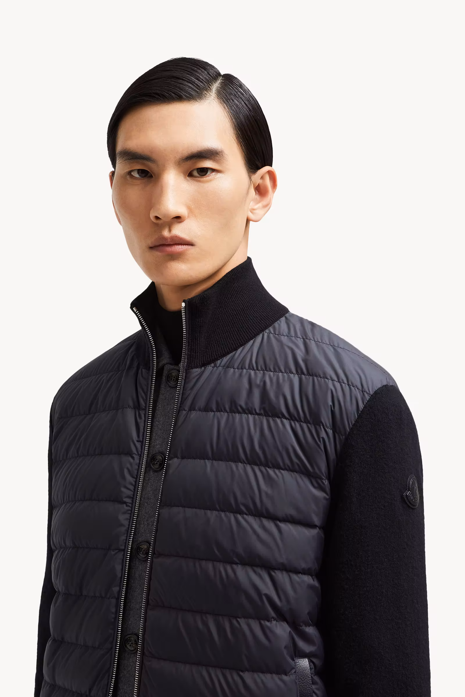 Padded Wool & Cashmere Zip-Up Cardigan