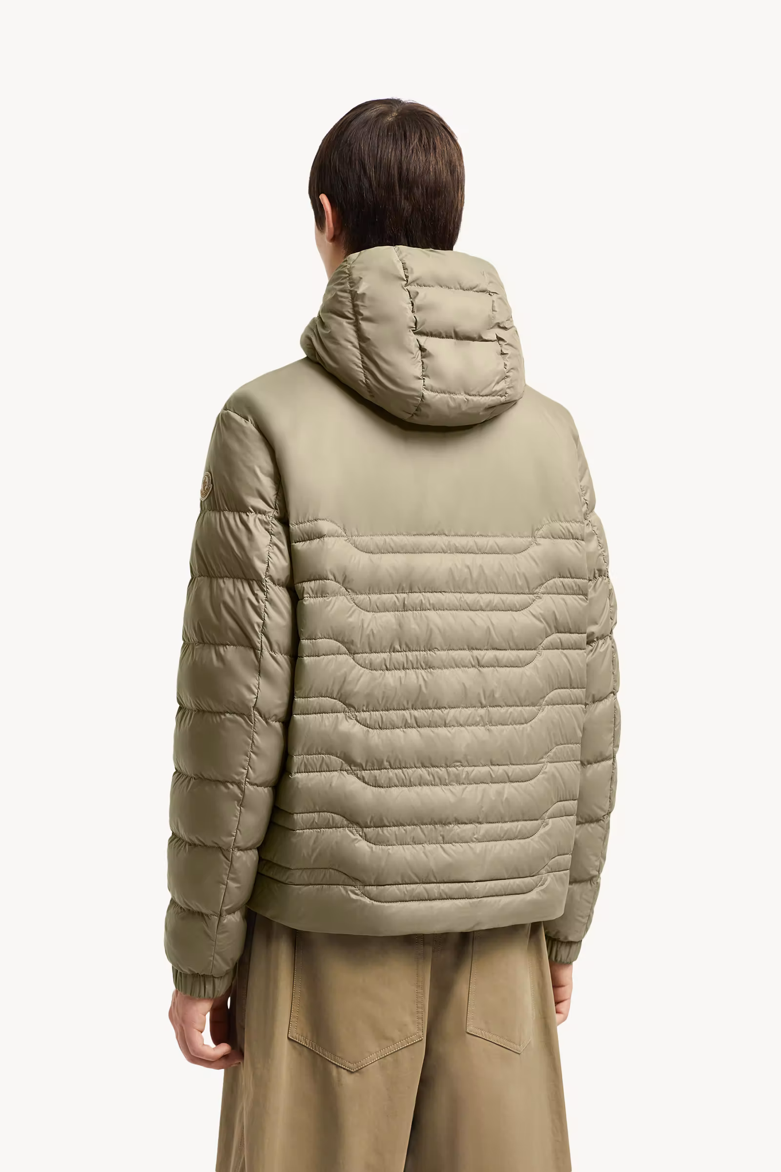 Aleso Hooded Geometric-Quilted Short Down Jacket