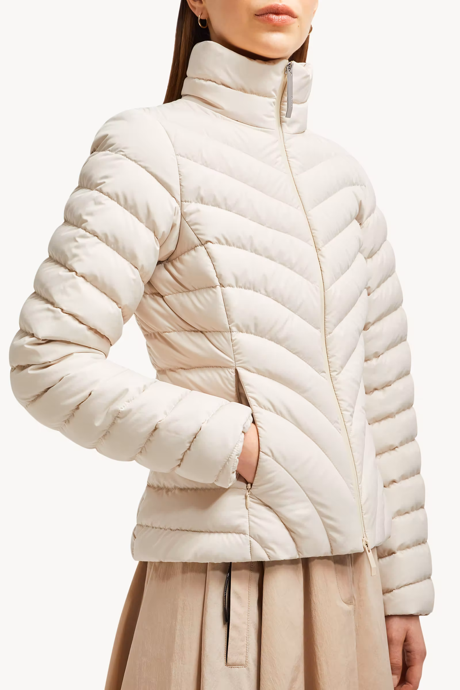 Grange Diagonal-Quilted Short Down Jacket