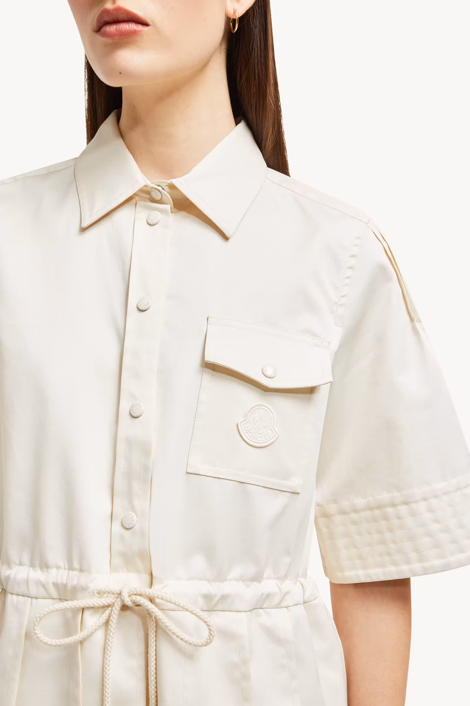 Cotton & Silk Midi Shirt Dress