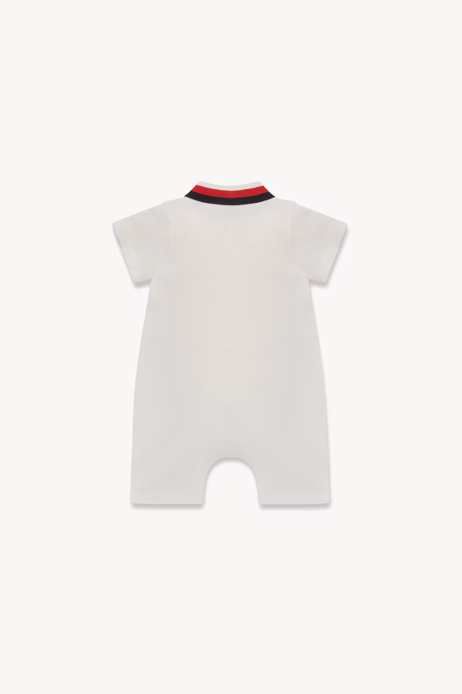 Tricolor-Trimmed Cotton Romper