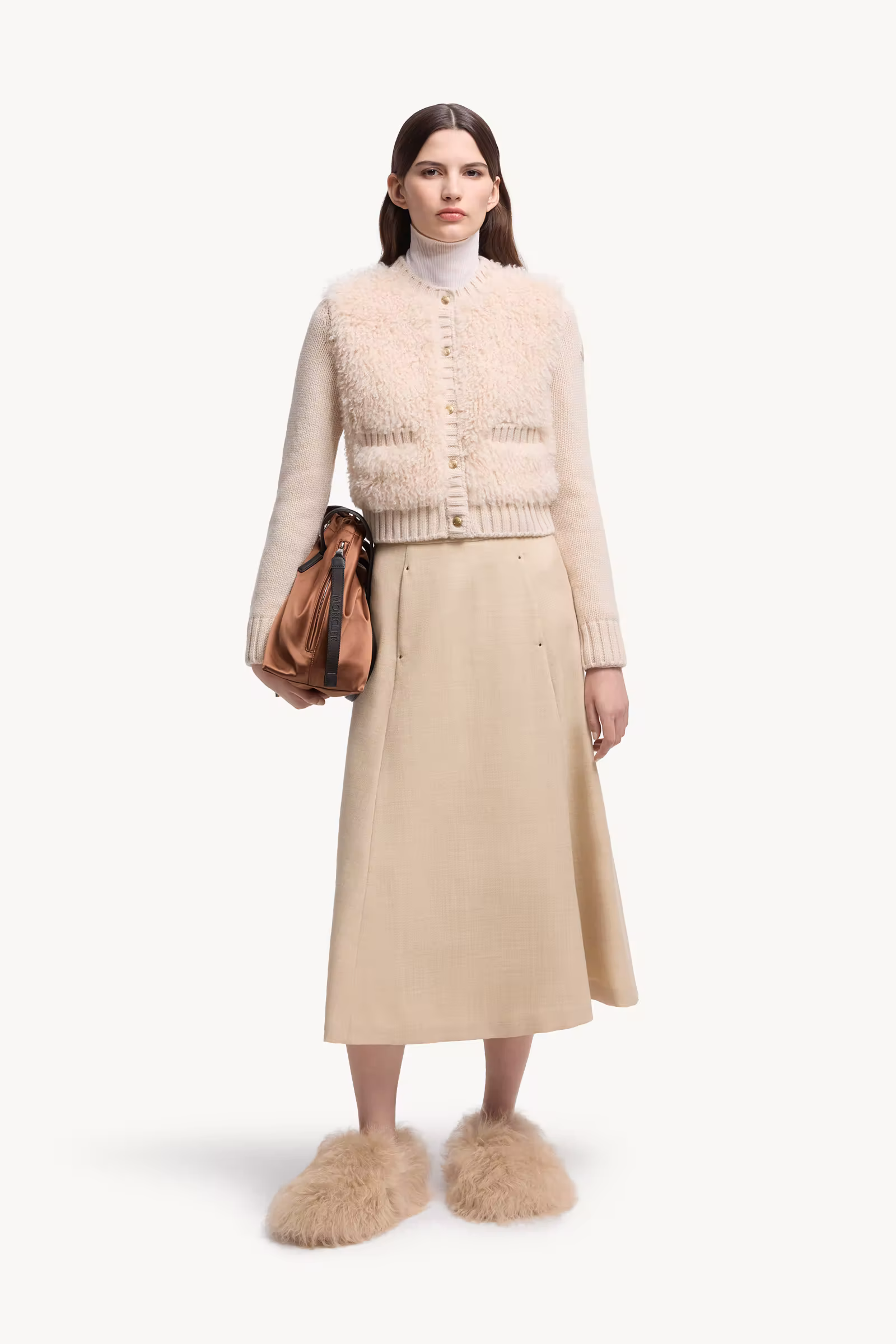 Padded Wool & Teddy Cardigan