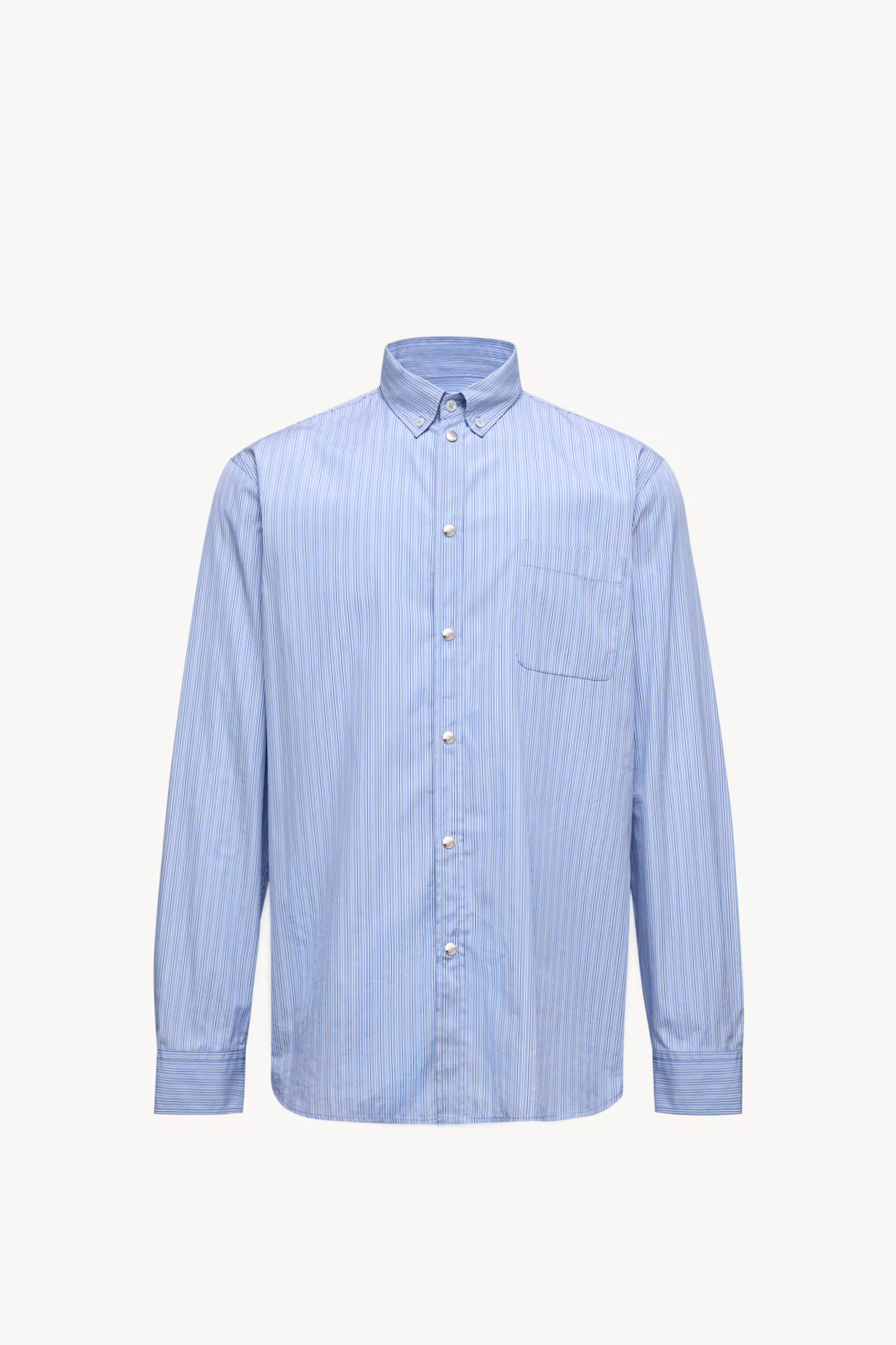Striped Oxford Cotton Long Sleeve Shirt