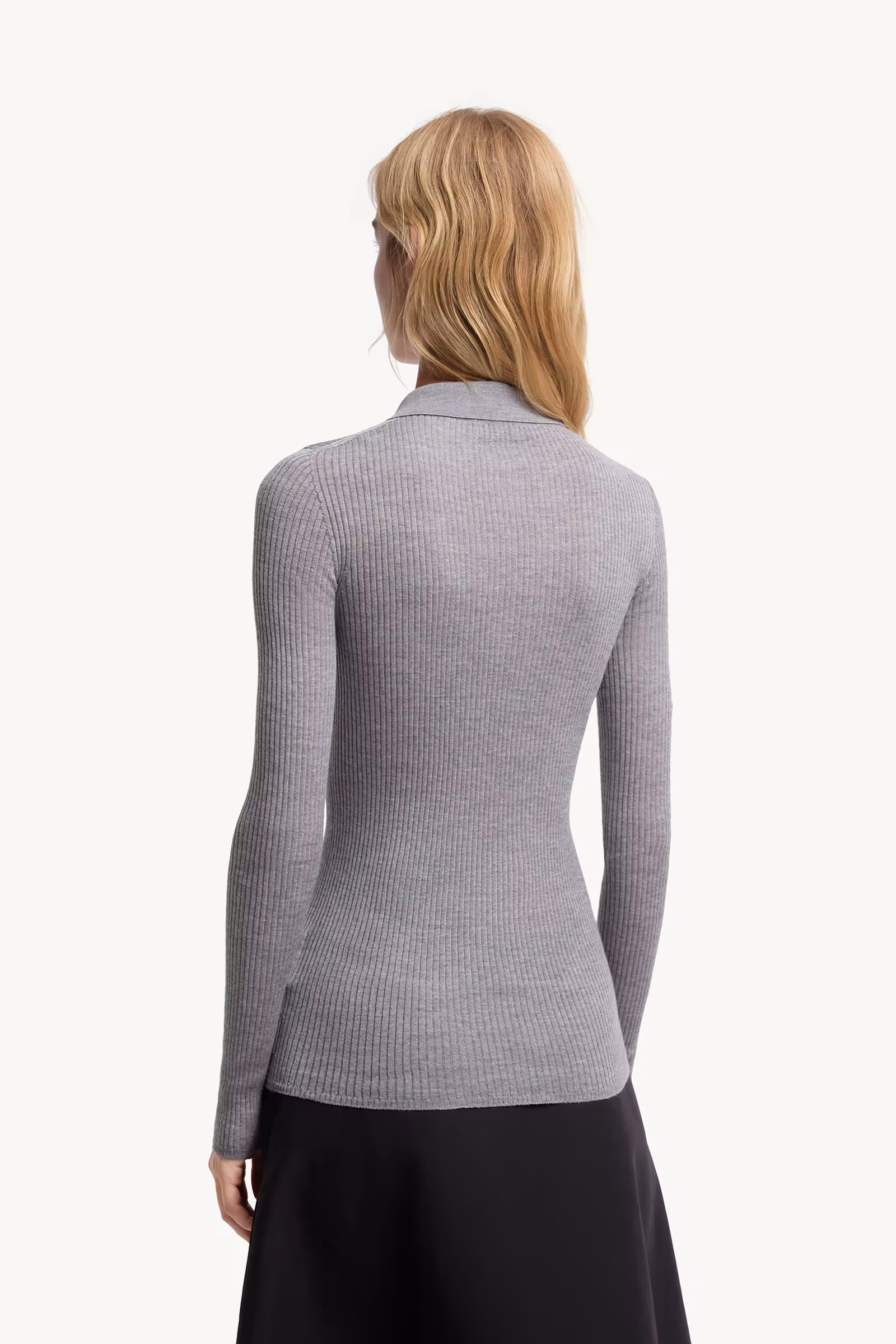 Wool Long Sleeve Polo Shirt