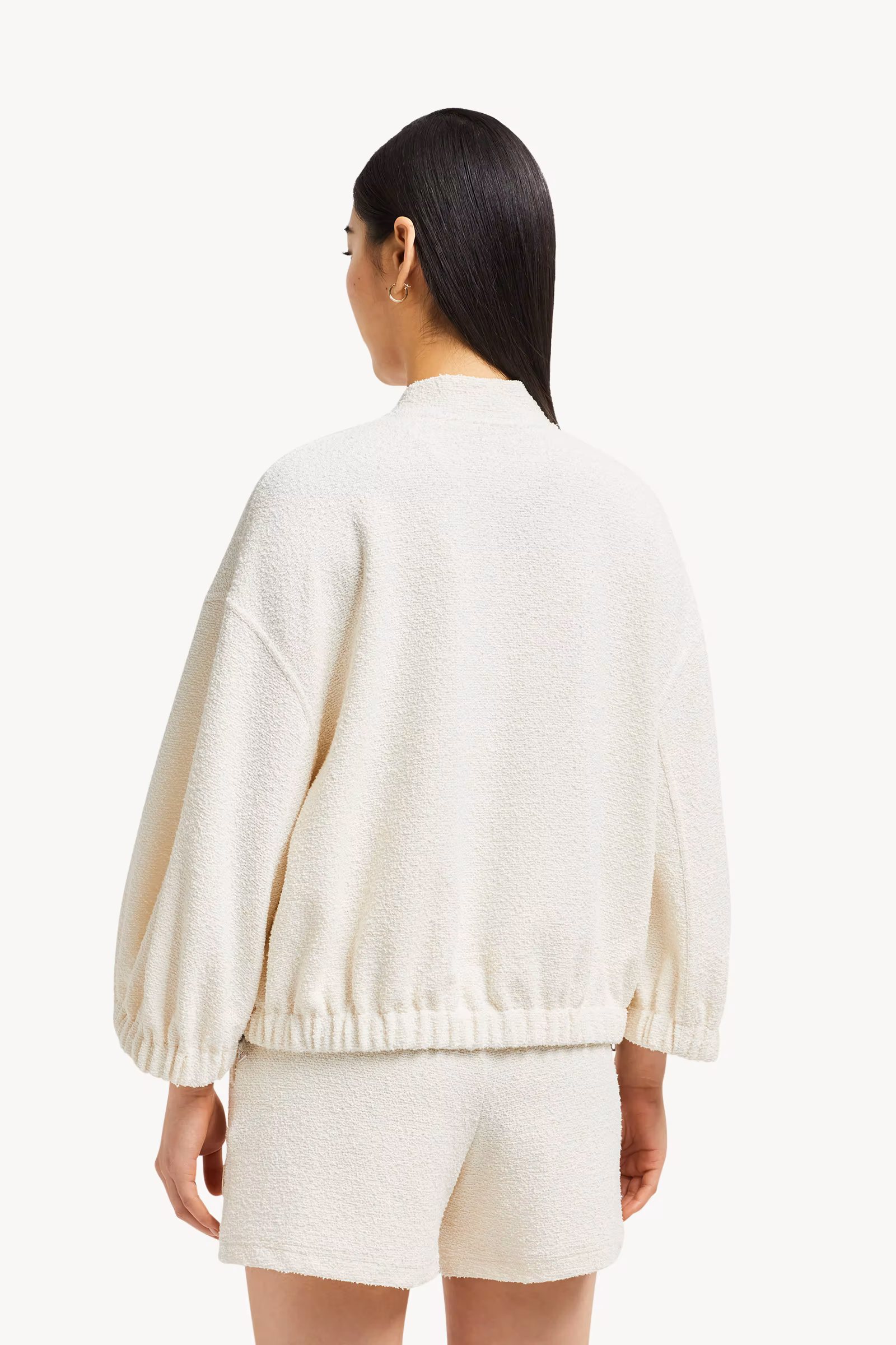 2-in-1 Bouclé Zip-Up Cardigan