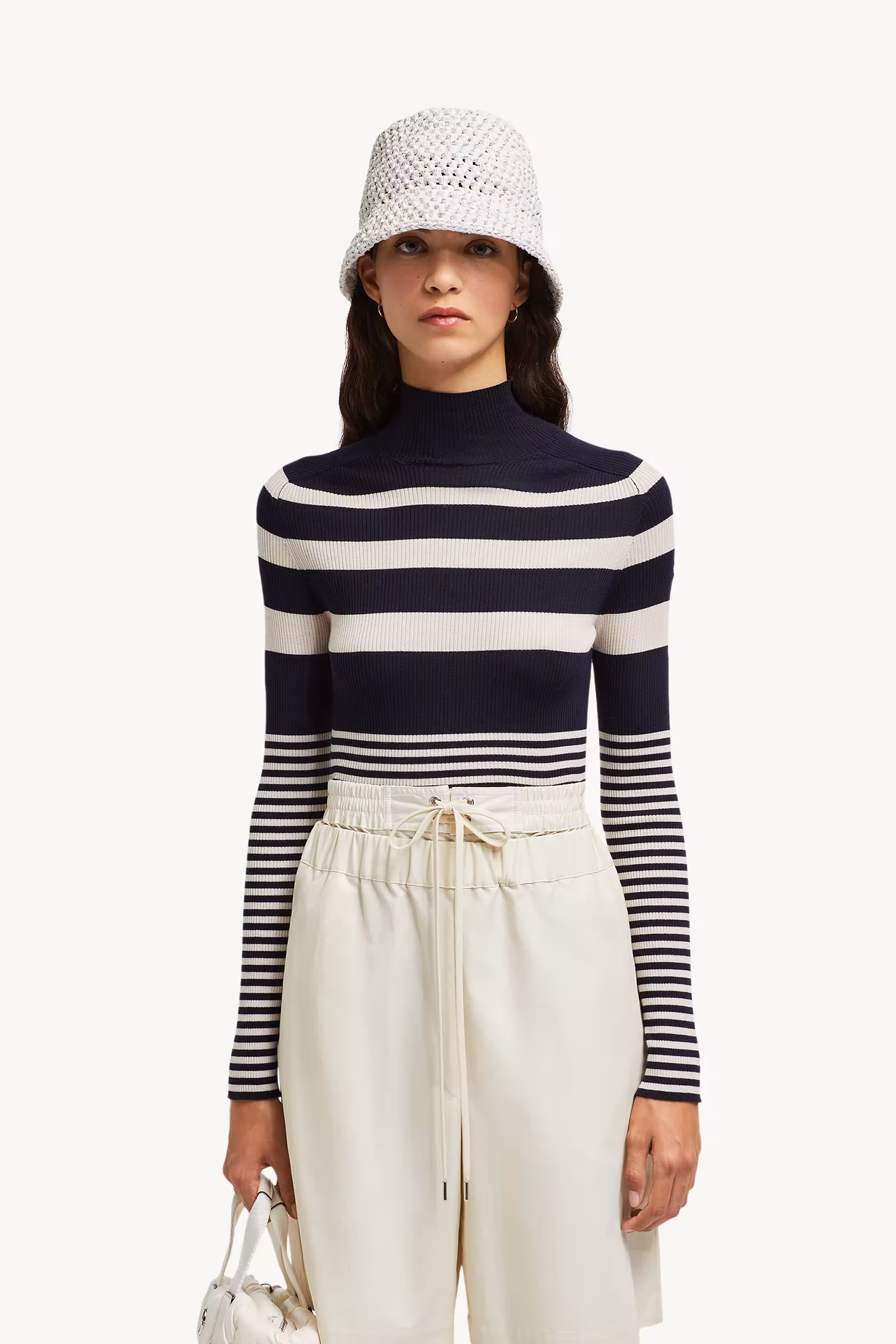 Striped Wool Turtleneck Sweater