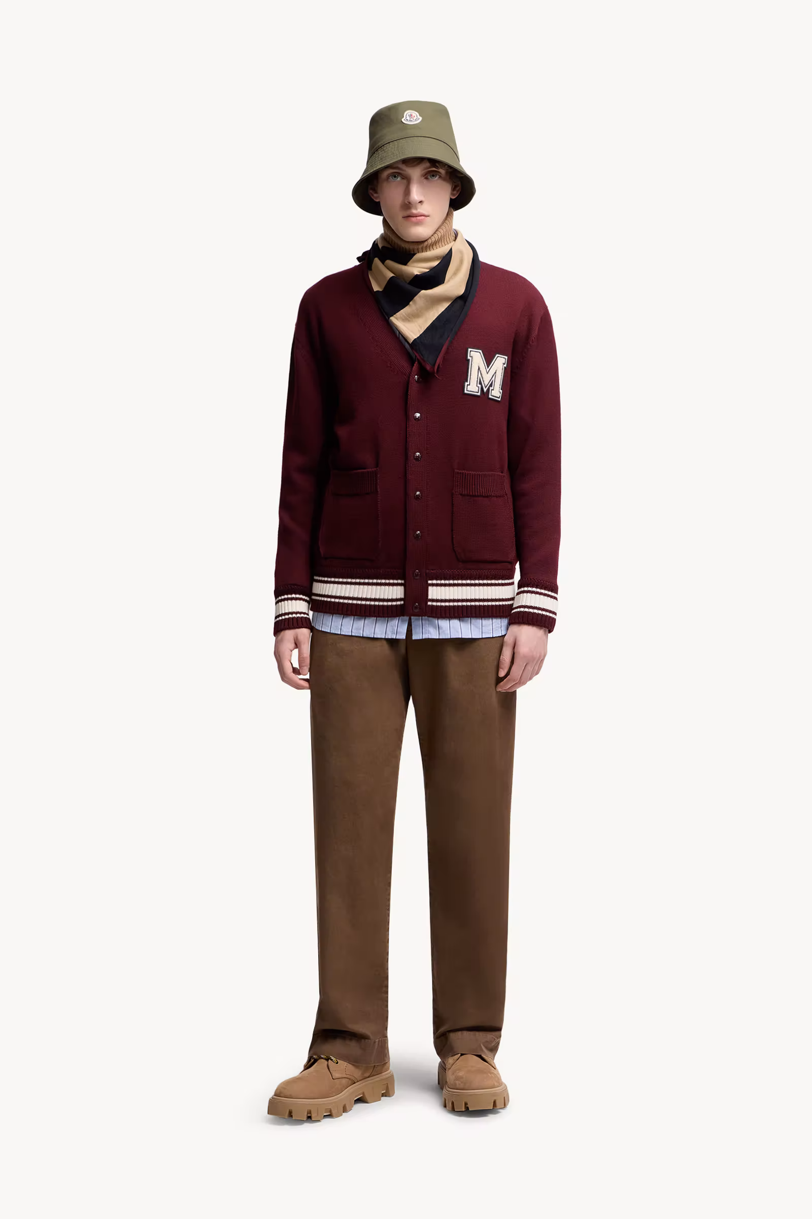 Embroidered Monogram Wool Cardigan