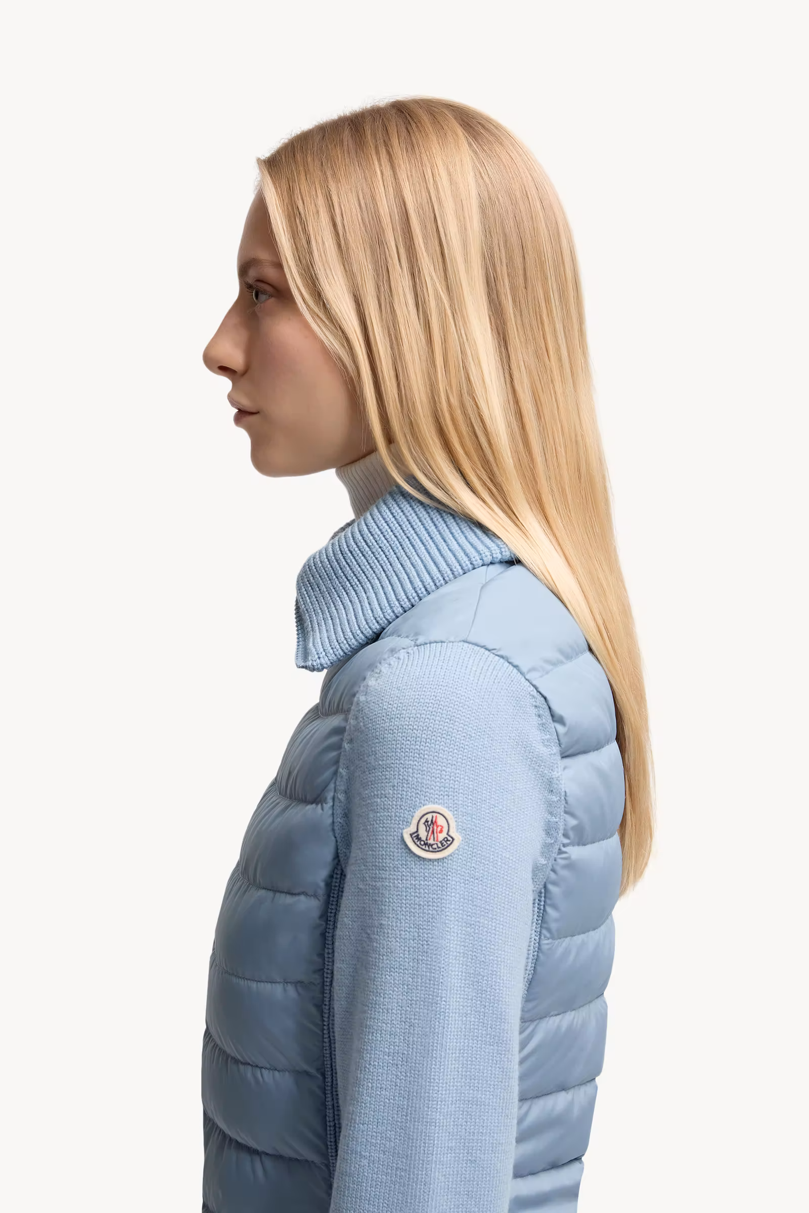 Padded Wool Zip-Up Cardigan