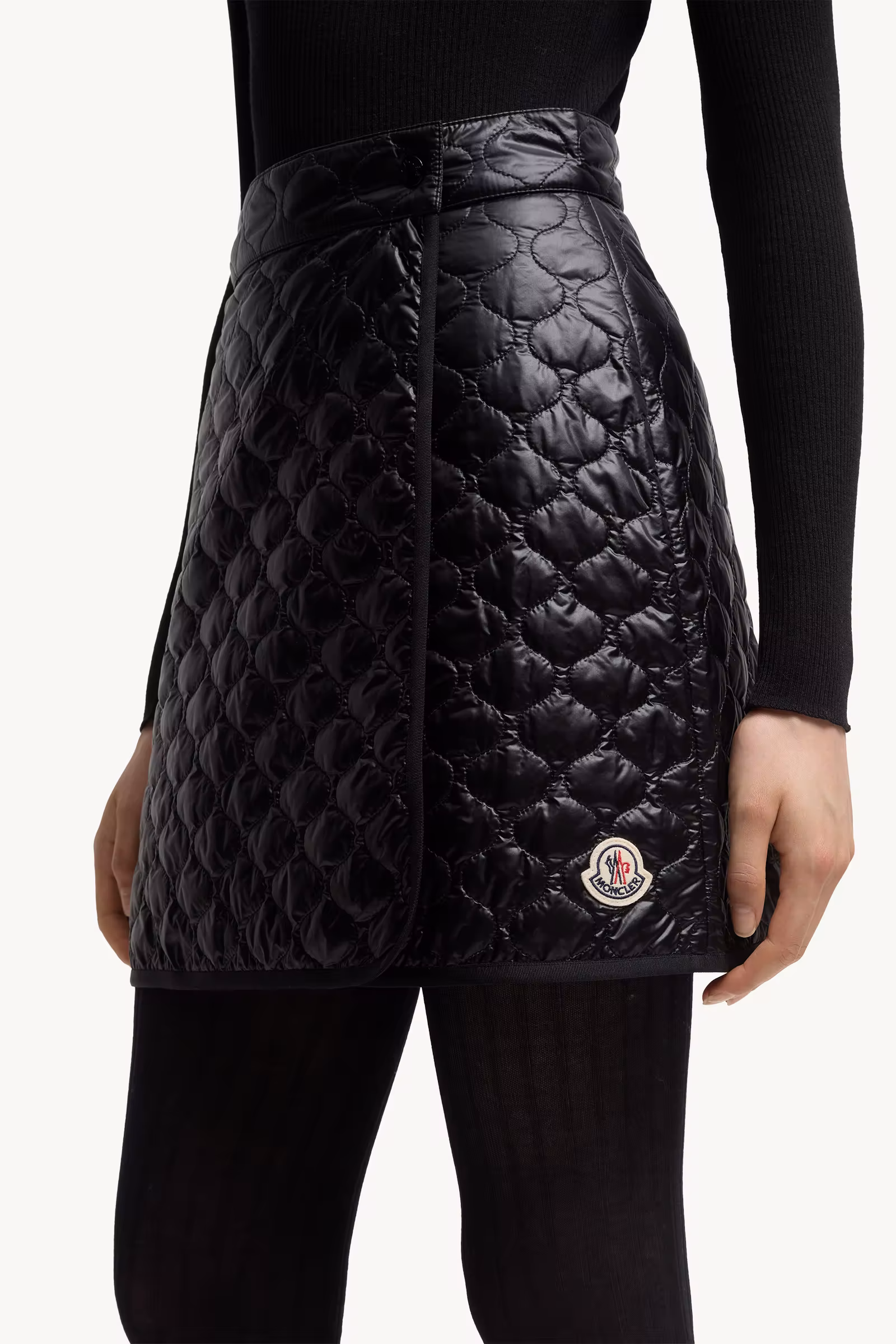 Square-Quilted Padded Mini Skirt
