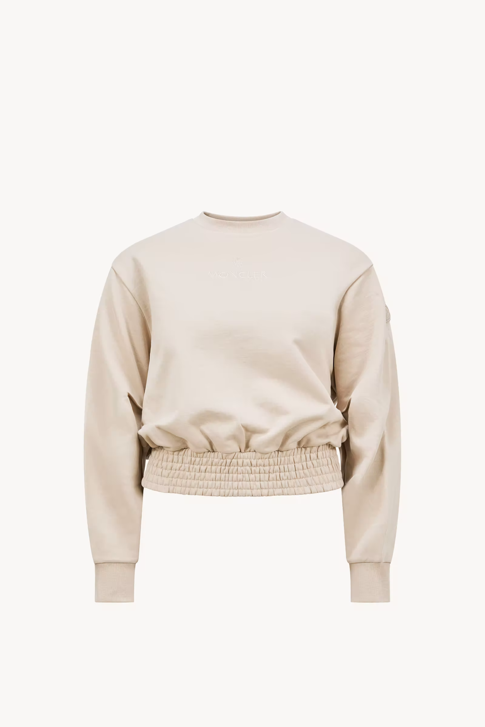 Pleated Sleeve Cotton Sweatshirt