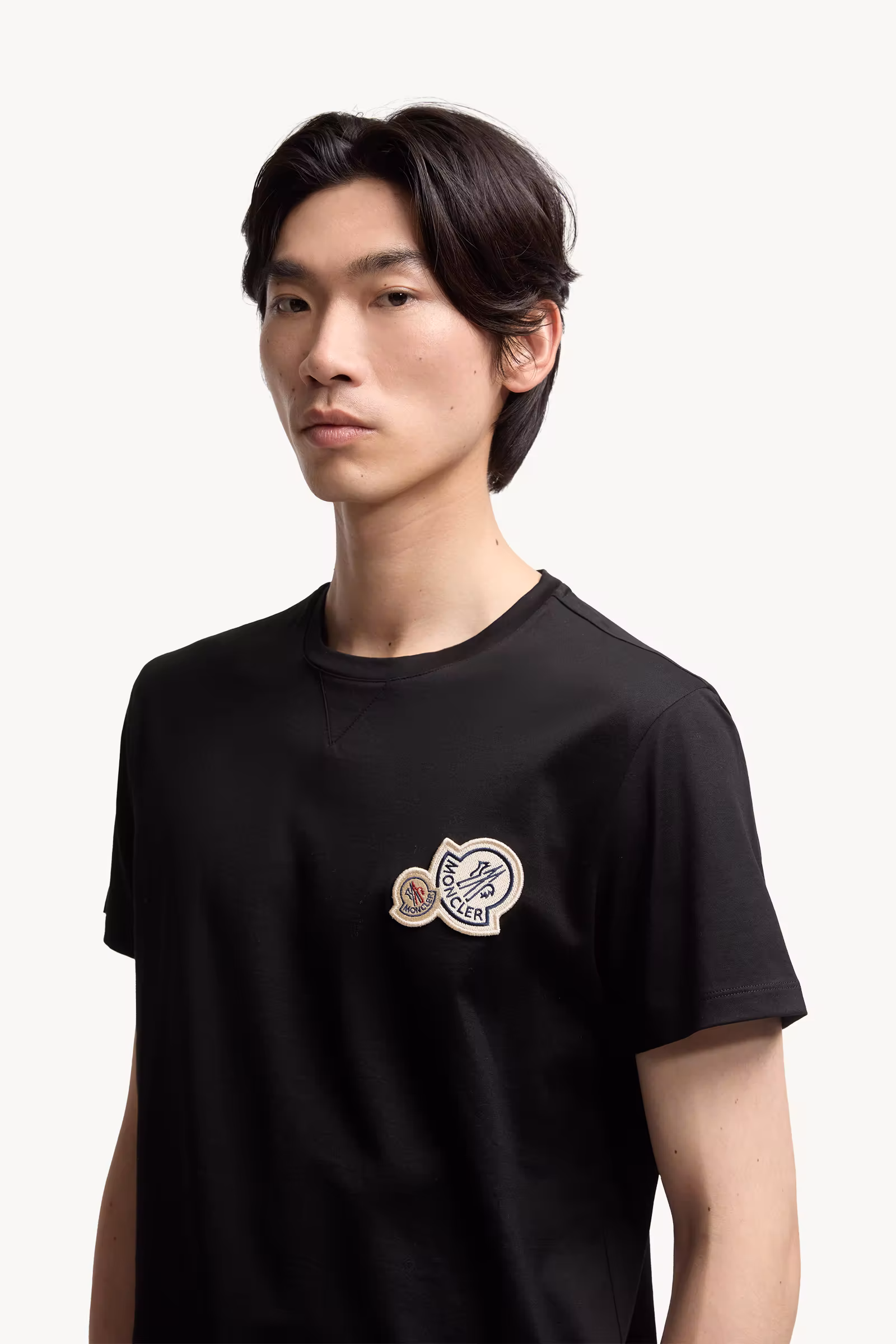 Double Logo Patch Cotton T-Shirt